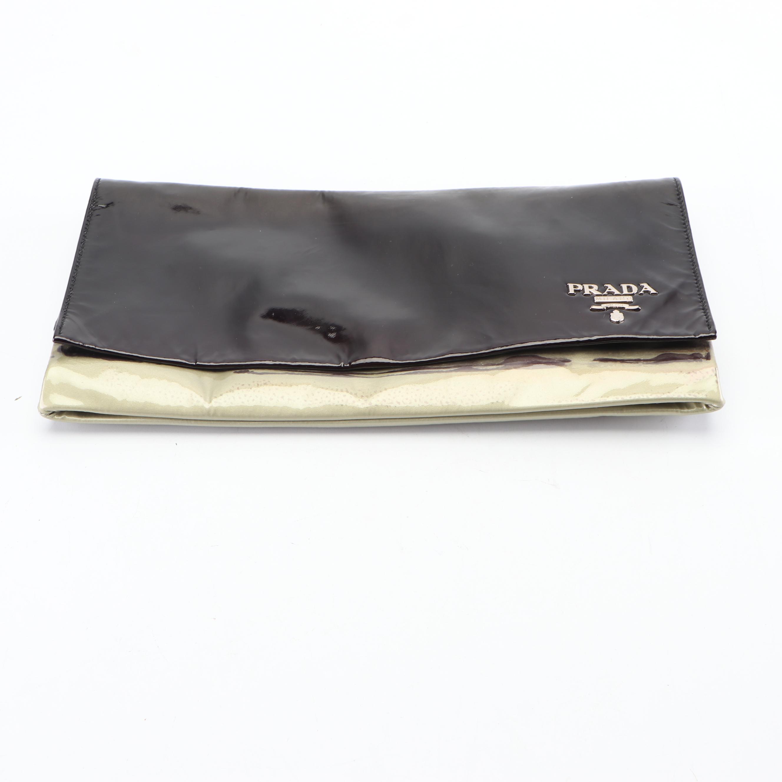 Prada Ombré Patent Leather Envelope Clutch