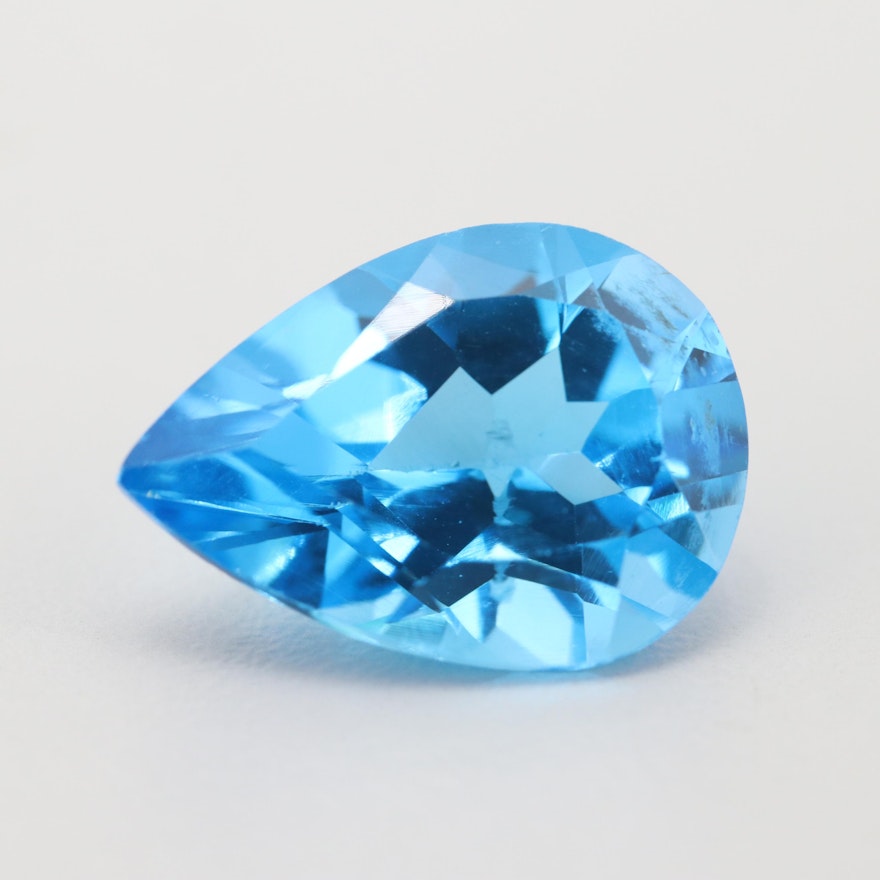 Loose 12.90 CT Blue Topaz Gemstone