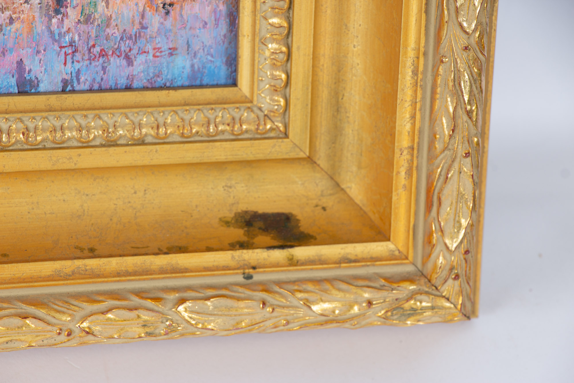 P. Sanchez Oil Painting of a Paris Cityscape