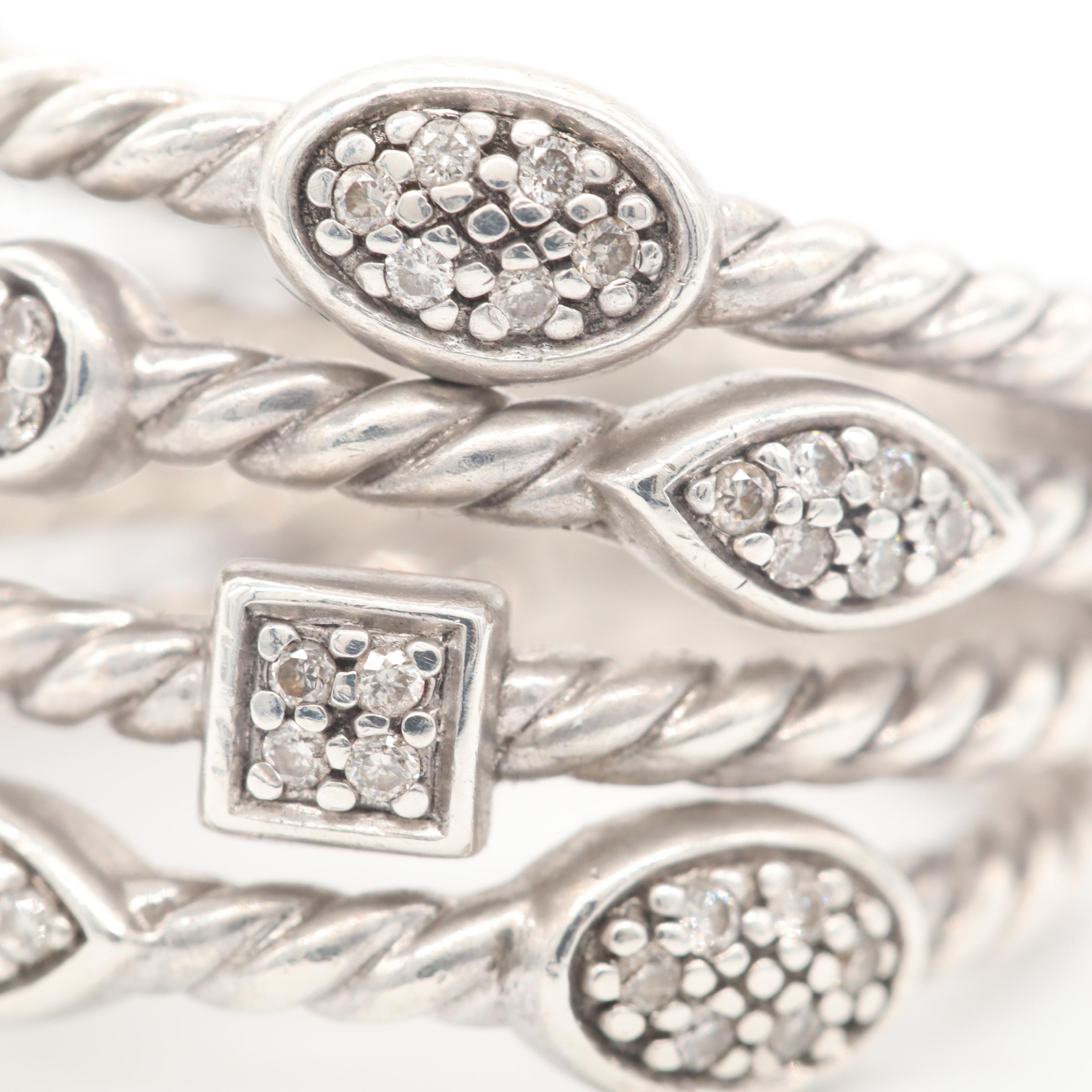 David Yurman "Confetti" Sterling Silver Diamond Ring