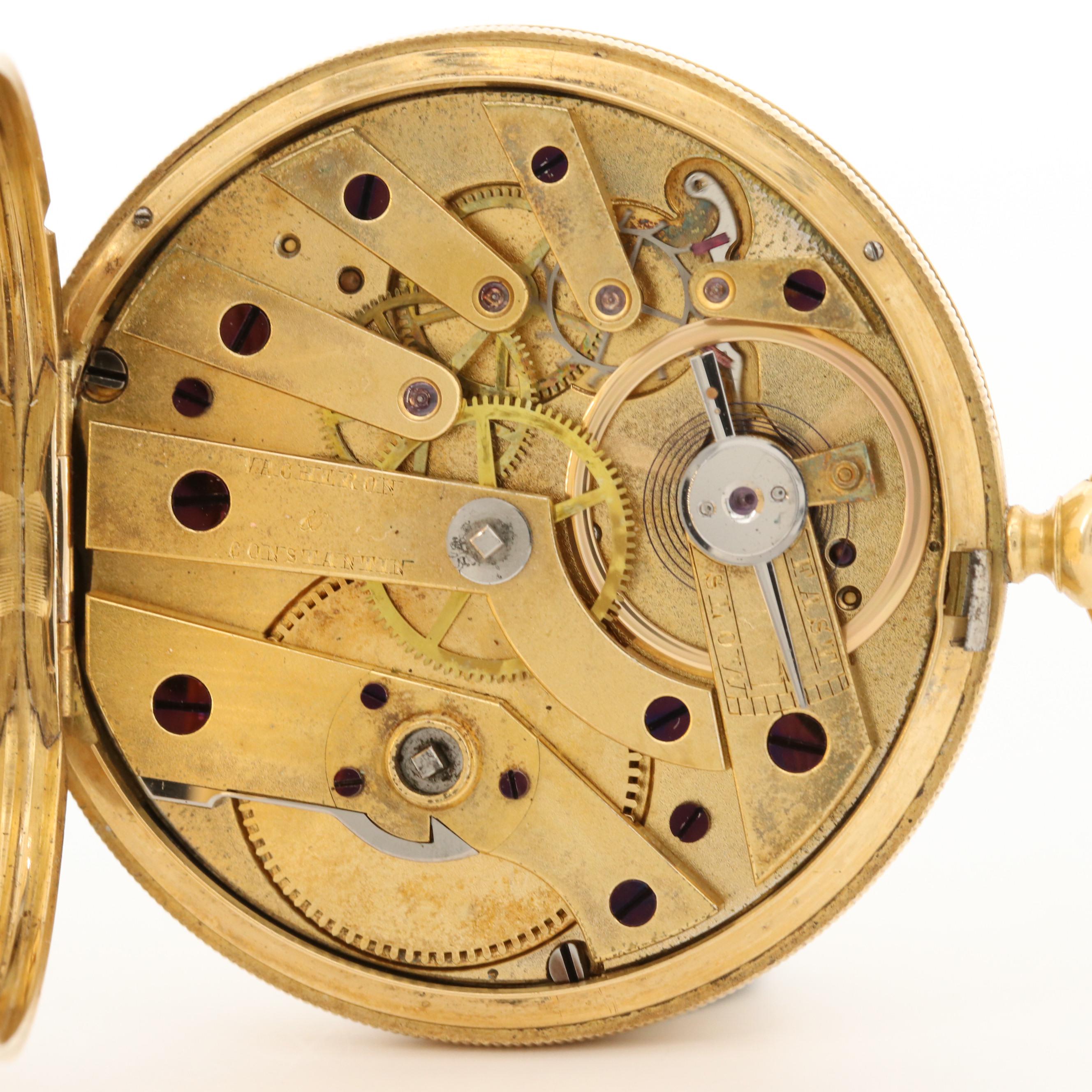 Antique Vacheron & Constantin 18K Gold Hunter Case Pocket Watch