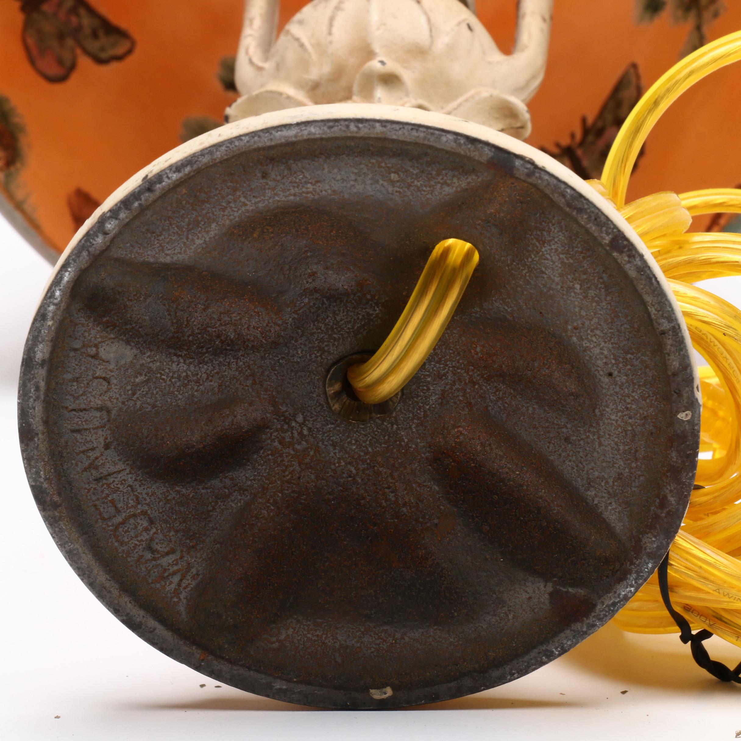 Aladdin Table Lamp with Reverse Painted Lamp Shade, Circa 1930s