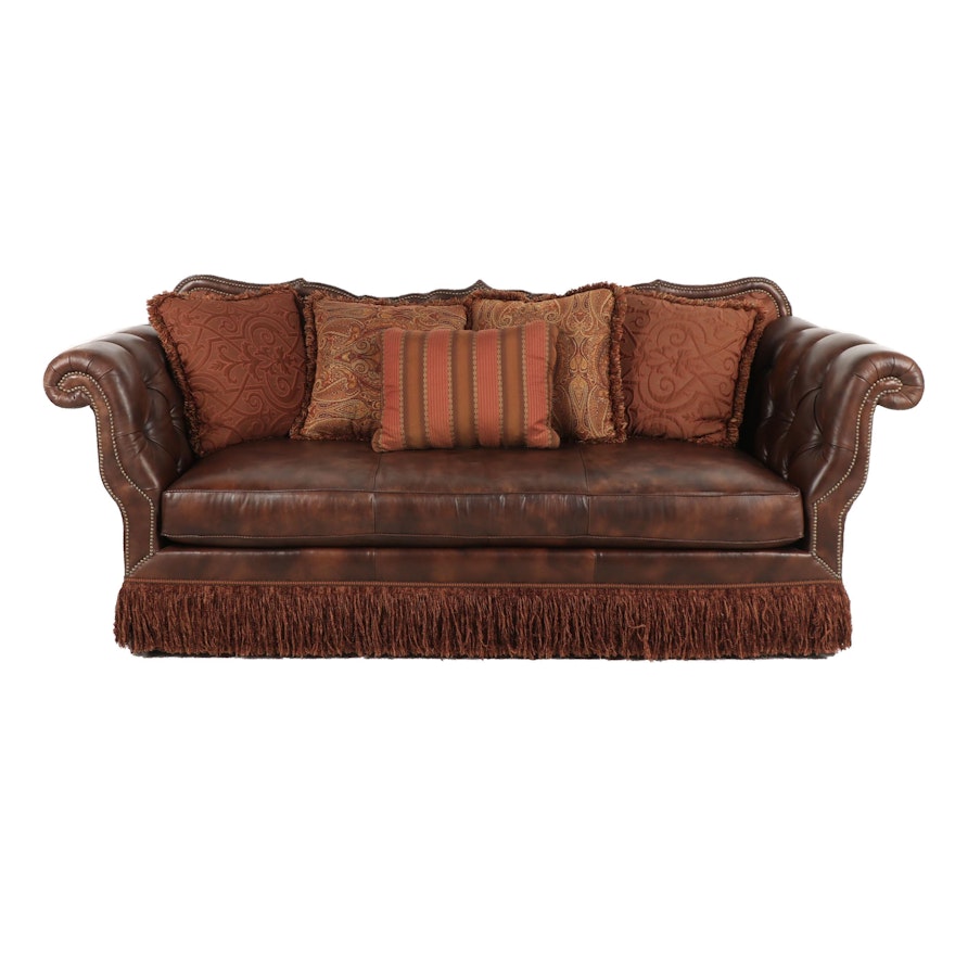 Robb & Stucky Interiors Leather and Fabric Upholstered Sofa