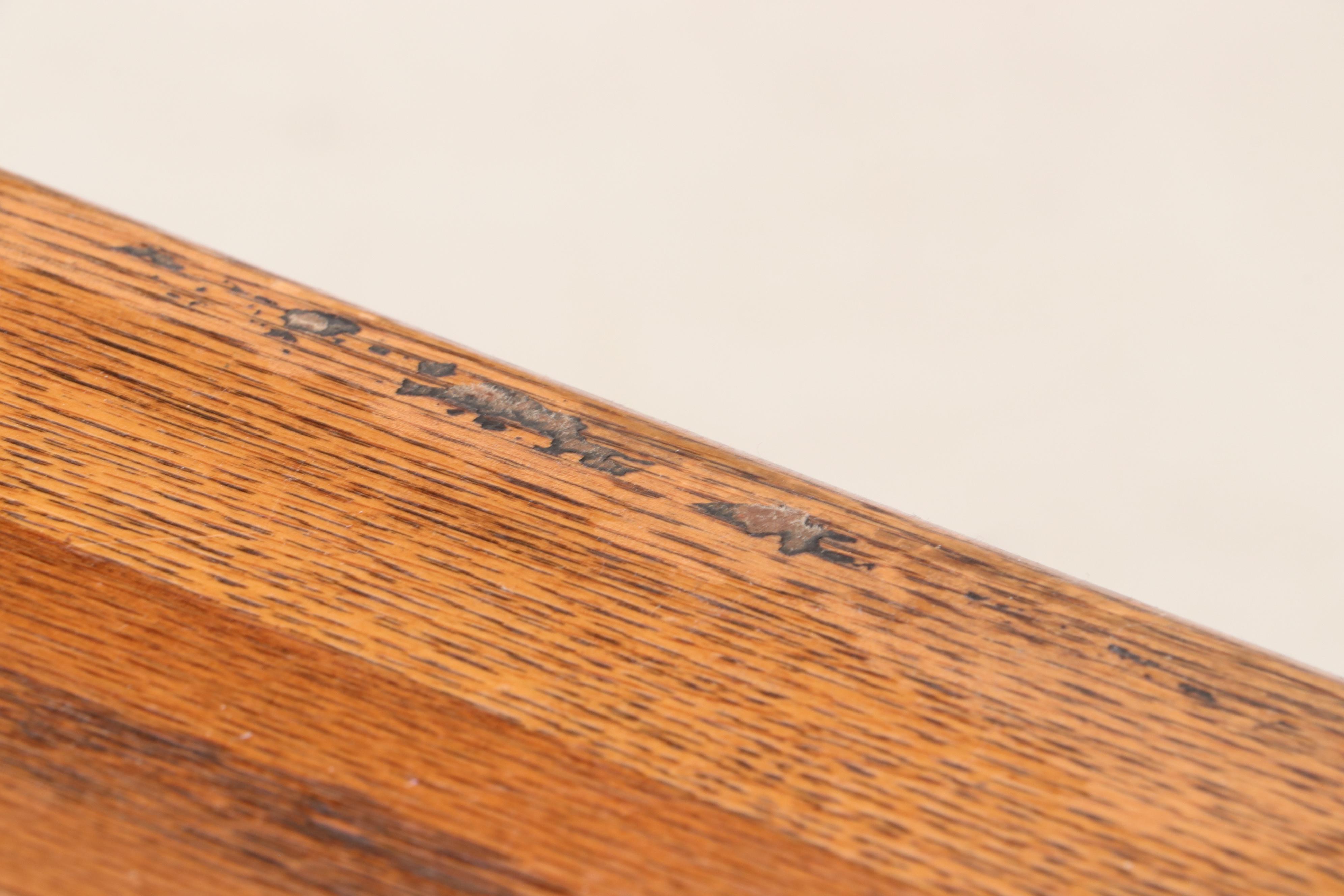 Jacobean Style Oak Dining Table and Six Chairs, Circa 1920s