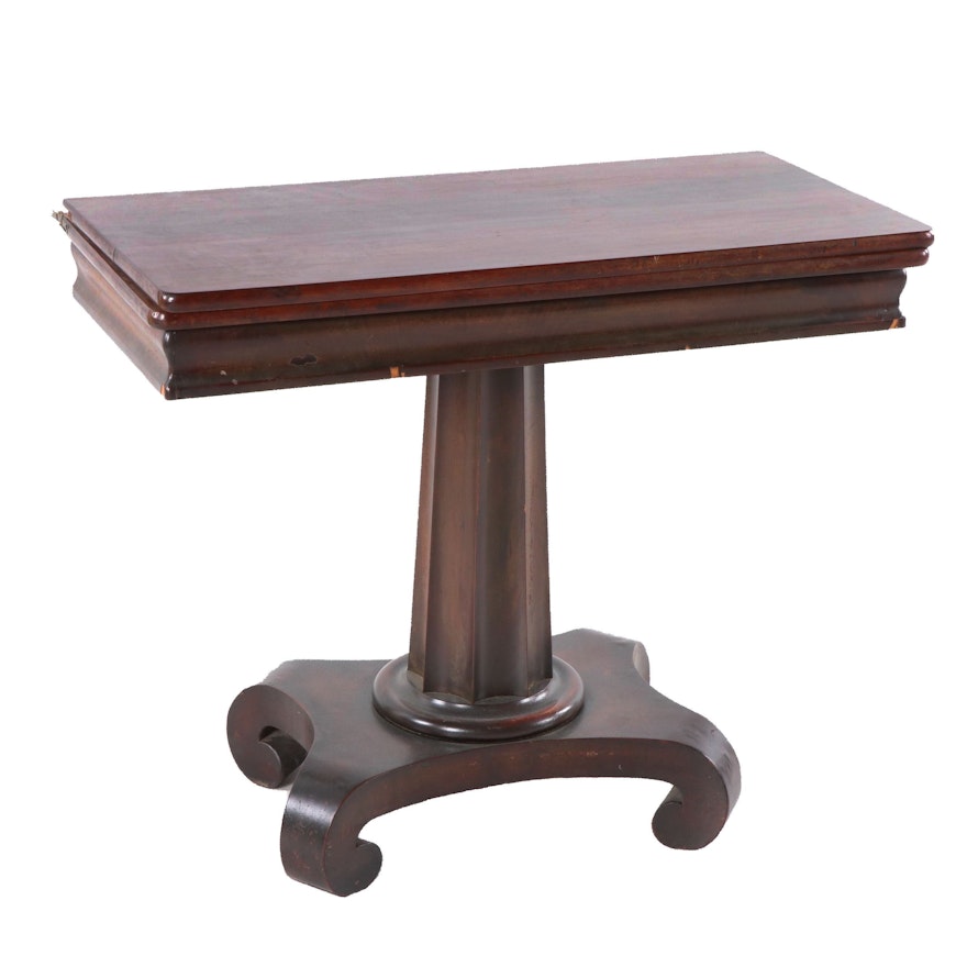American Empire Style Mahogany Card Table, Late 19th / Early 20th Century