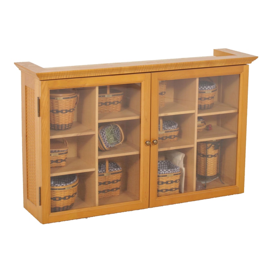 Longaberger Collectors Club Cabinet with J. W. Miniature Baskets