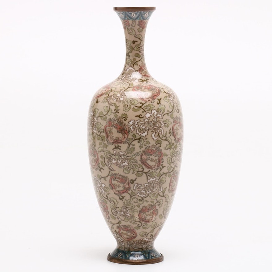 Japanese Cloisonné Vase, Early Meiji Period