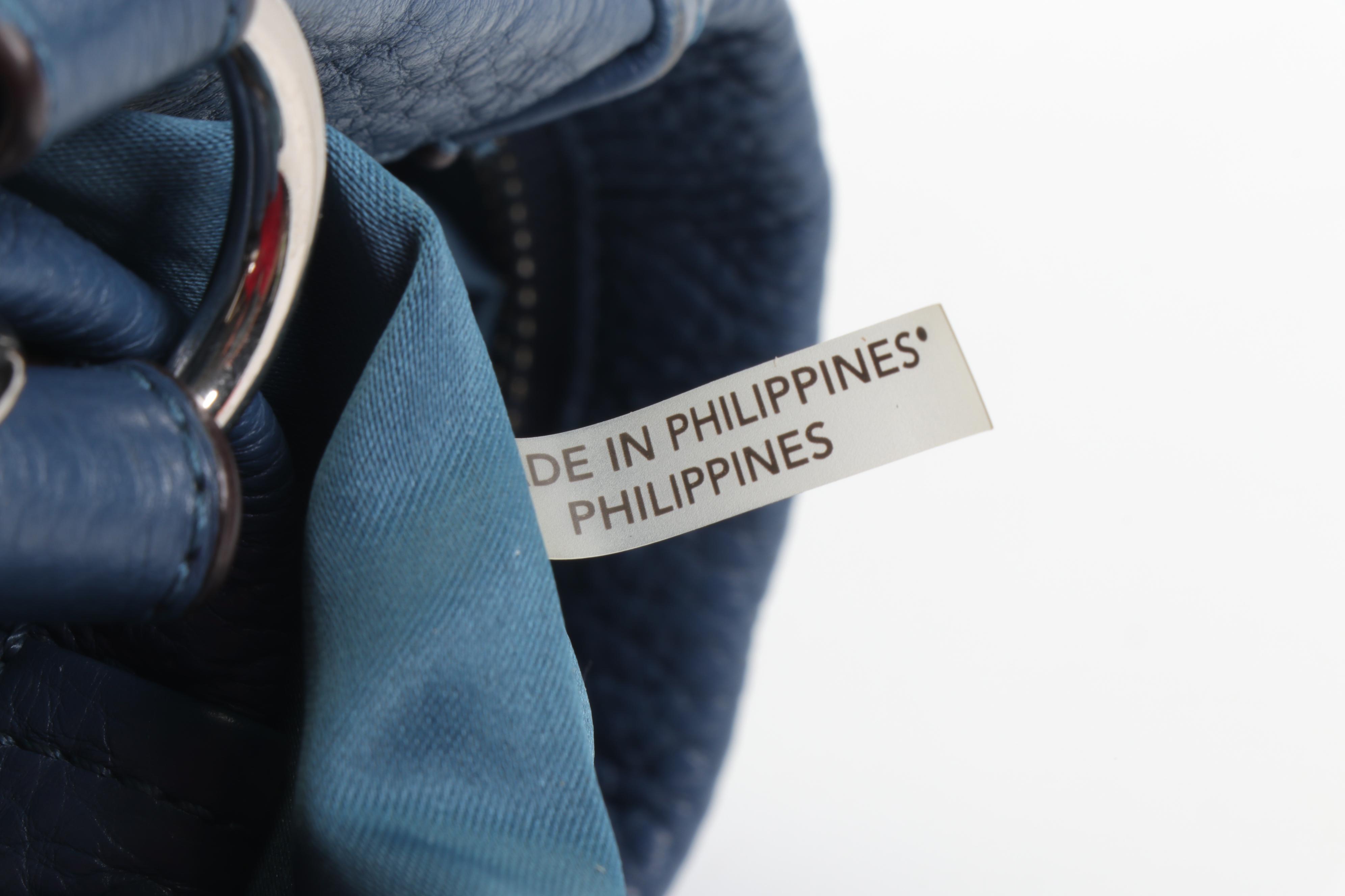 Coach Park Blue Pebbled Leather Hobo Shoulder Bag