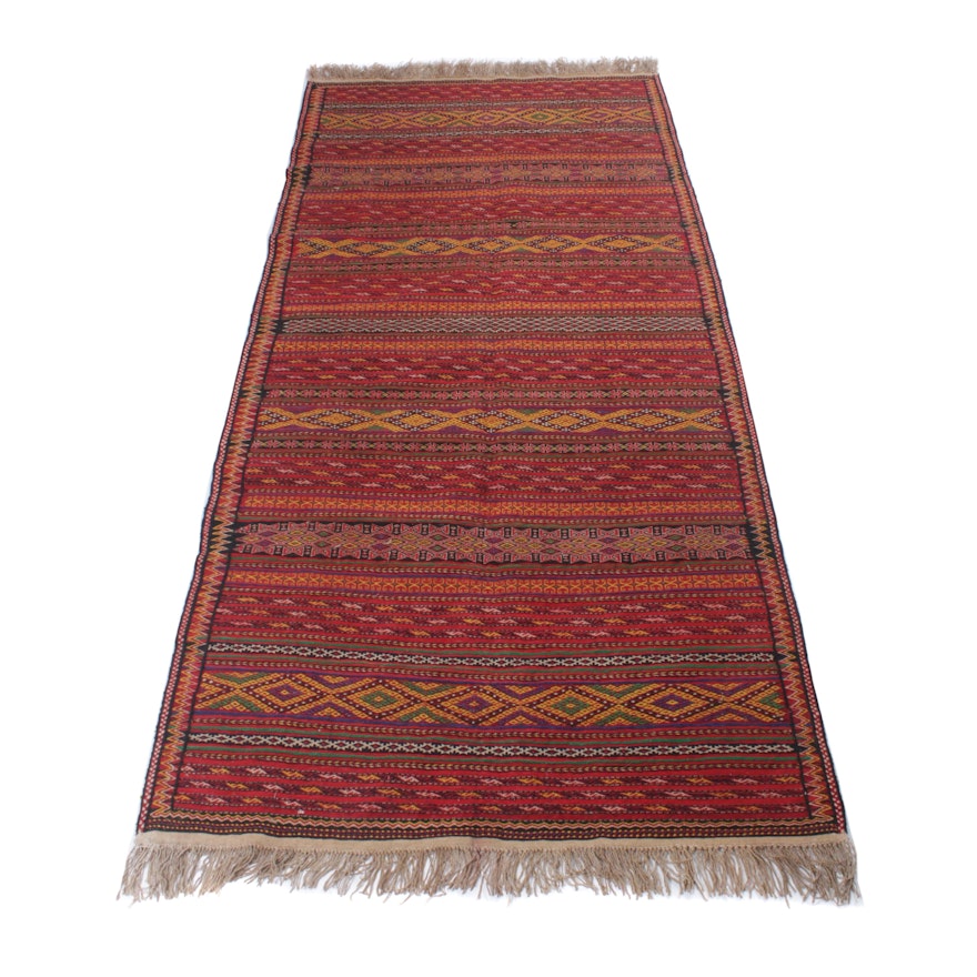 5'3 x 11'9 Handwoven Caucasian Soumak Rug, Circa 1950s