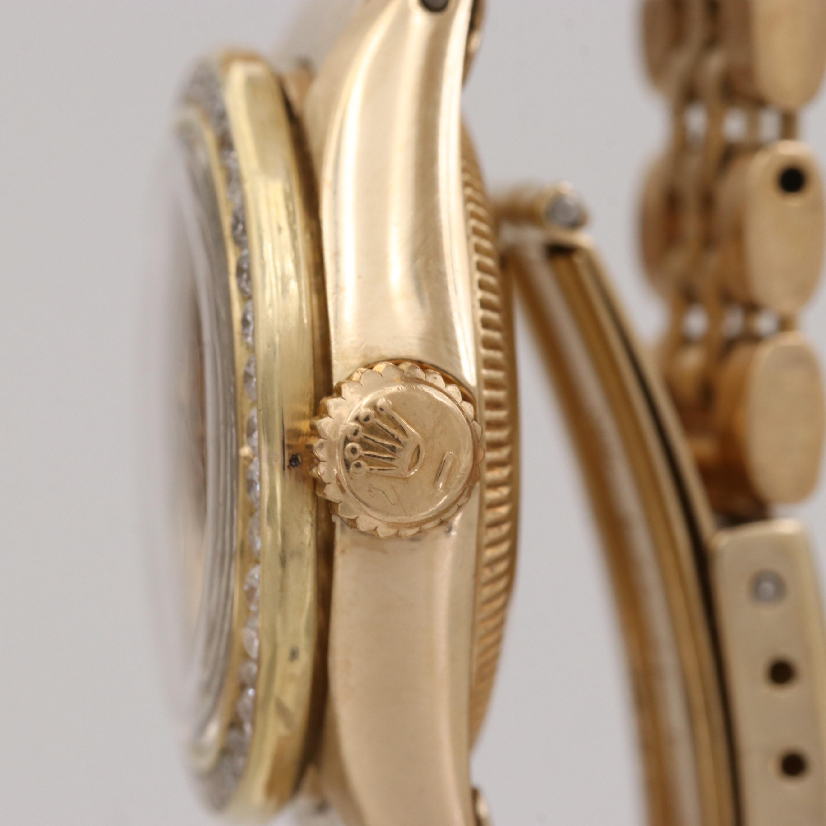 Vintage Rolex Oyster Perpetual 14K Gold and Diamond Automatic Watch