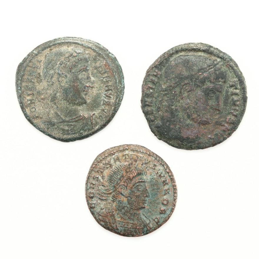 Three Constantine I Ancient Rome Coins