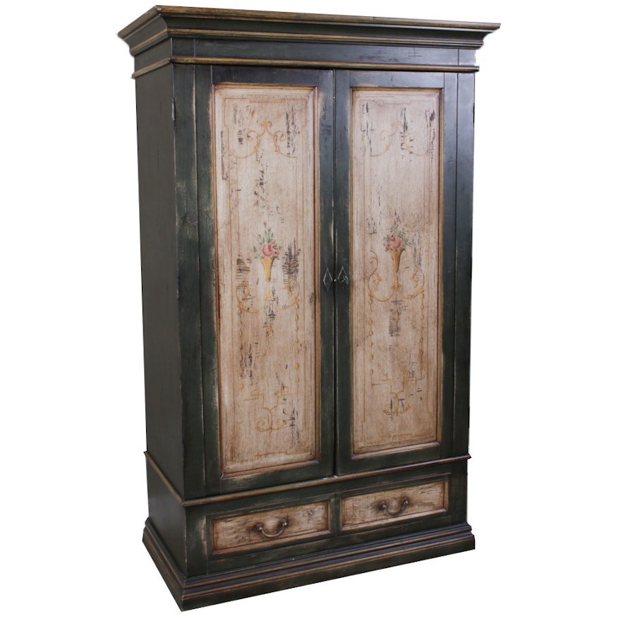 Country Chic Style Armoire, Late 20th Century