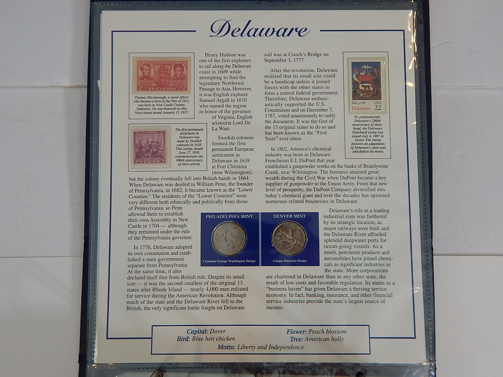 Postal Commemorative Society "Statehood Quarters Collection" Volume I