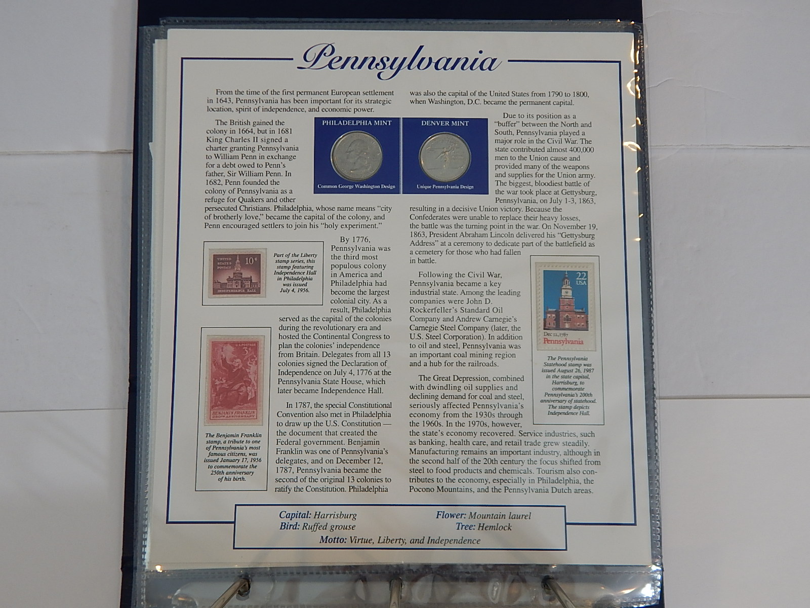 Postal Commemorative Society "Statehood Quarters Collection" Volume I