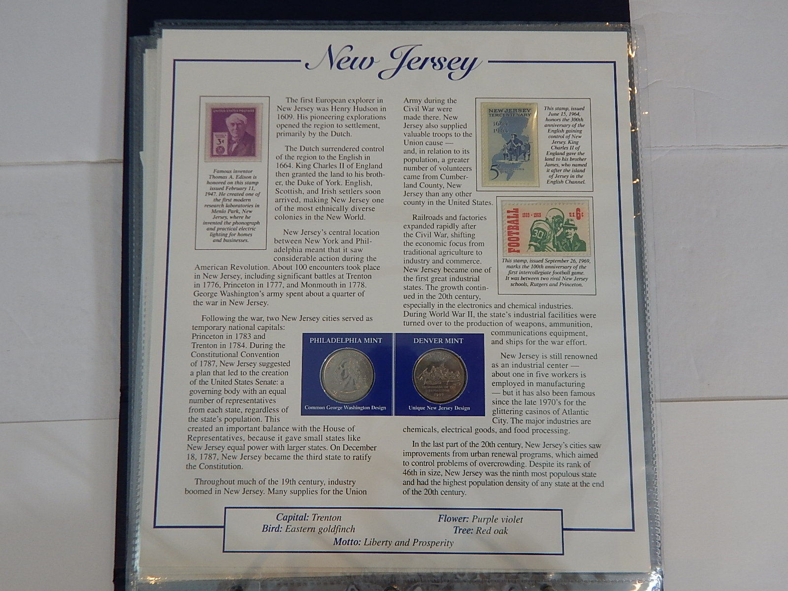 Postal Commemorative Society "Statehood Quarters Collection" Volume I