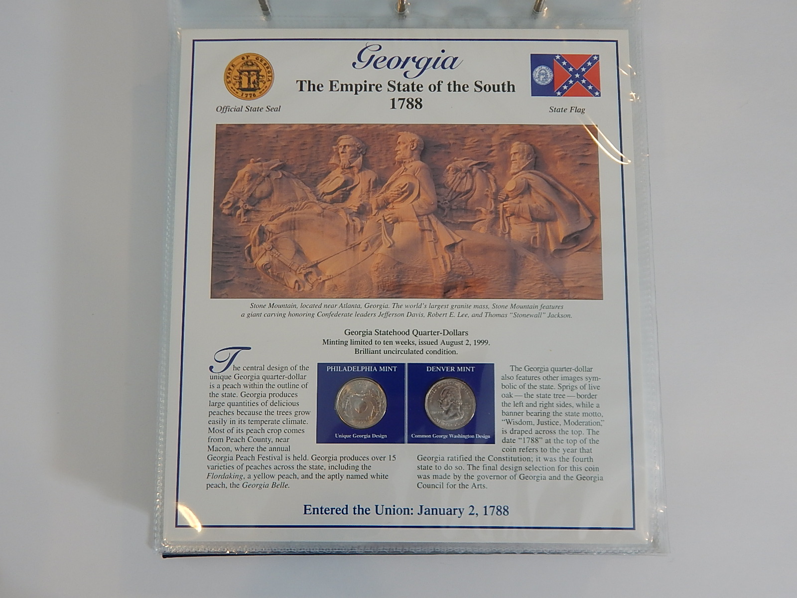 Postal Commemorative Society "Statehood Quarters Collection" Volume I