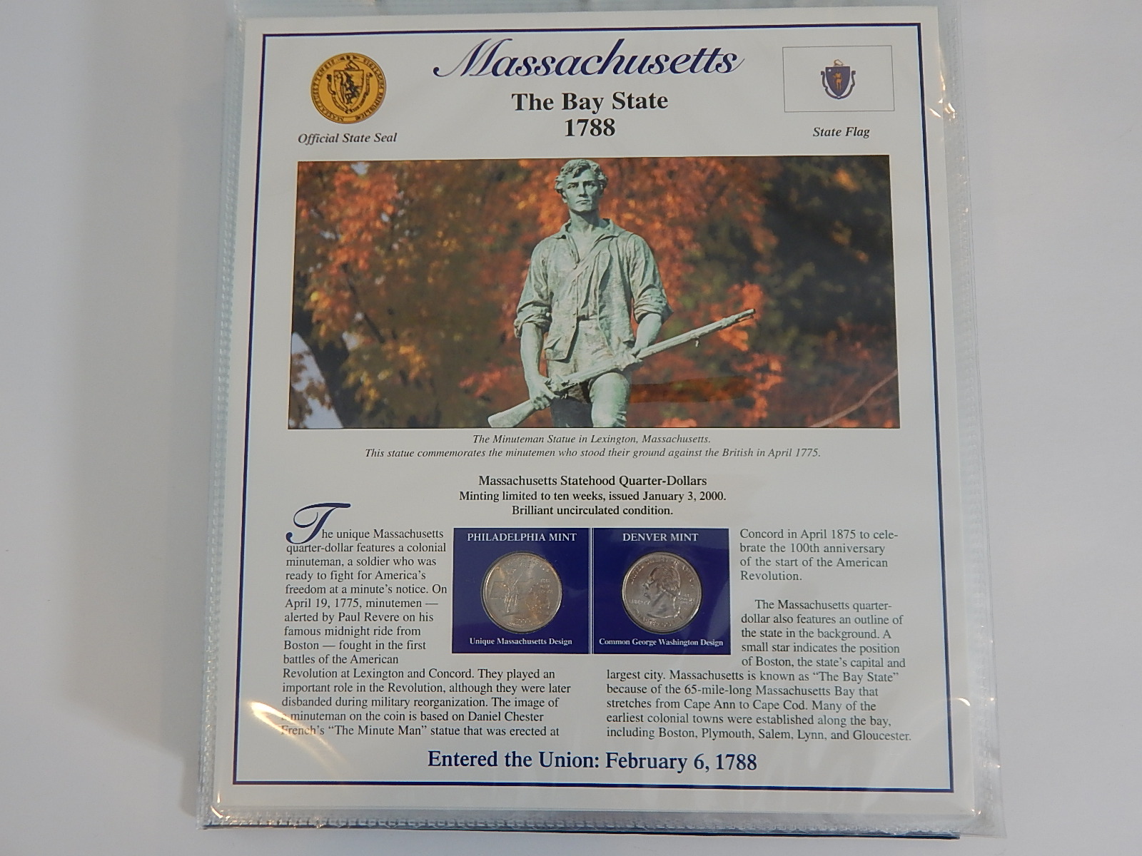 Postal Commemorative Society "Statehood Quarters Collection" Volume I