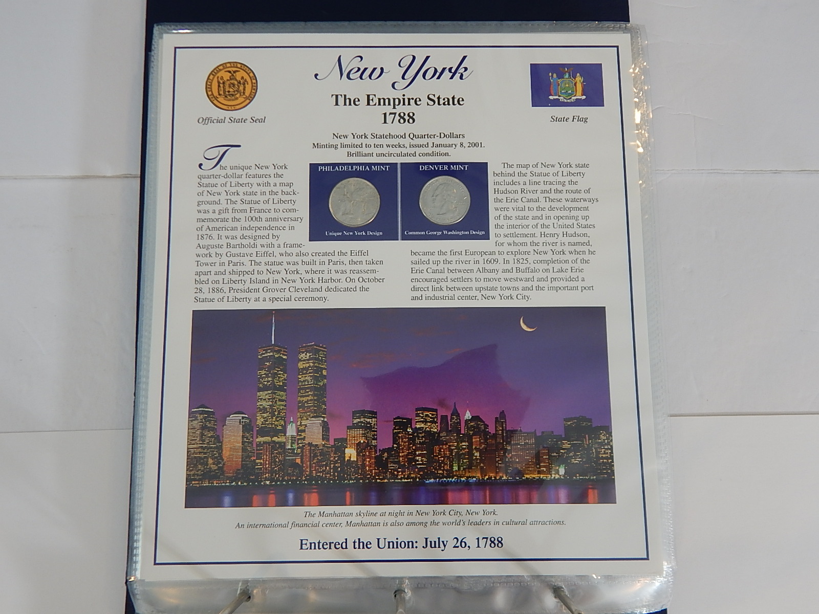 Postal Commemorative Society "Statehood Quarters Collection" Volume I