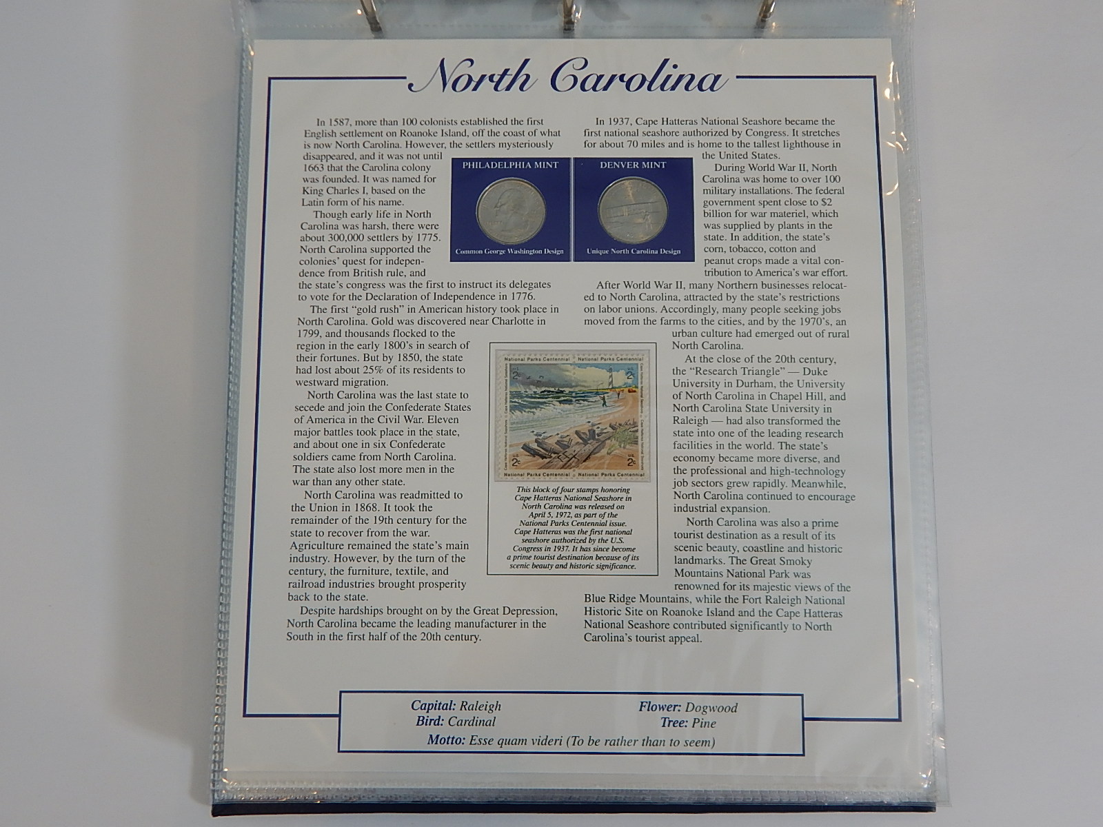 Postal Commemorative Society "Statehood Quarters Collection" Volume I