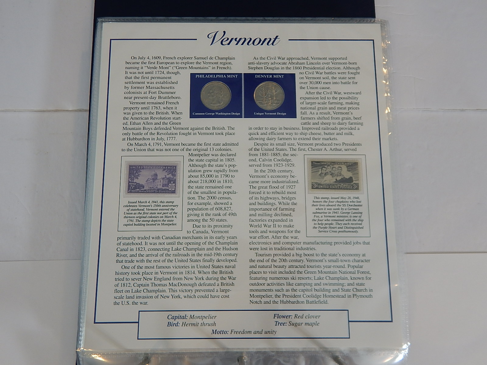 Postal Commemorative Society "Statehood Quarters Collection" Volume I
