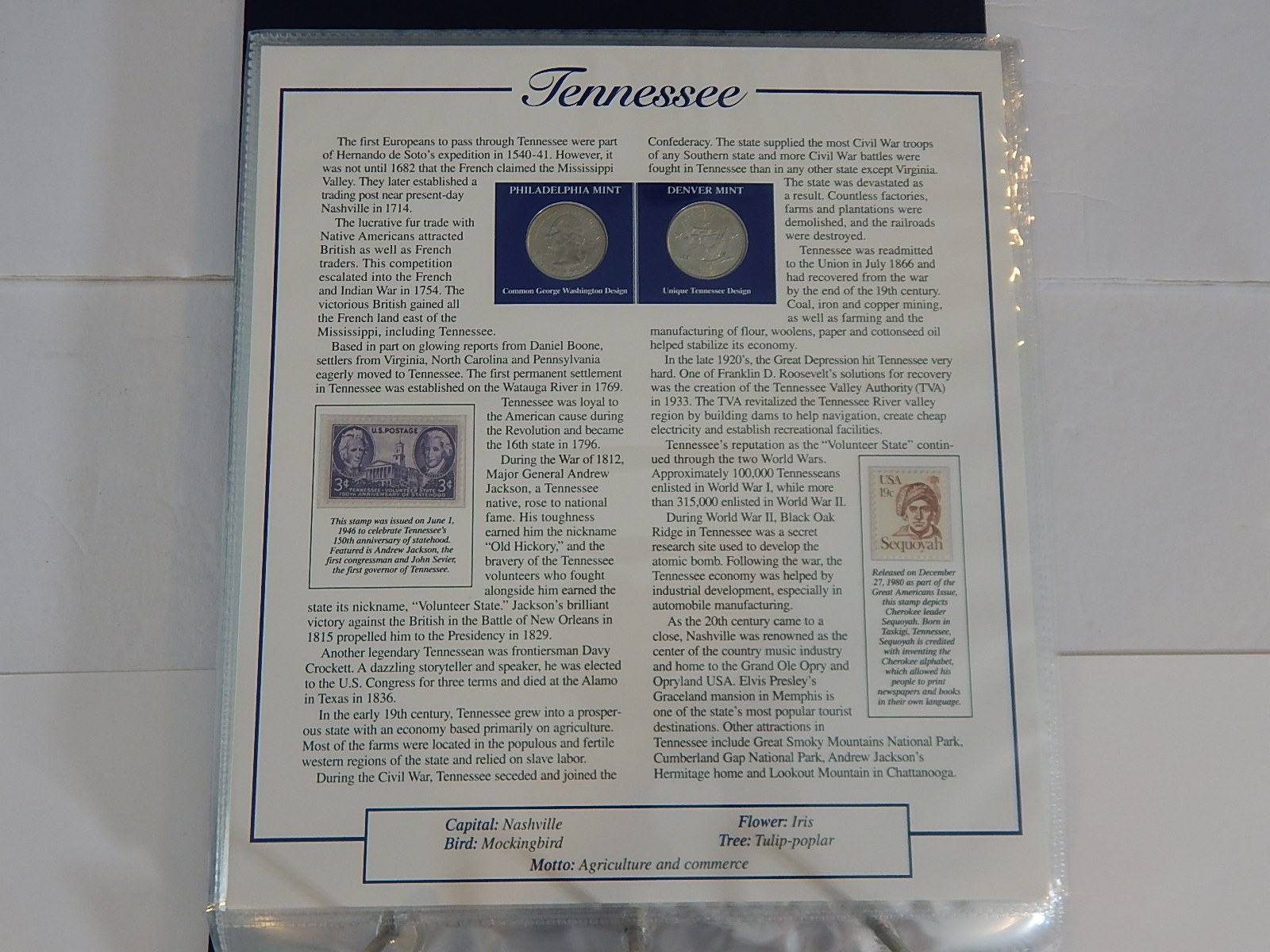 Postal Commemorative Society "Statehood Quarters Collection" Volume I