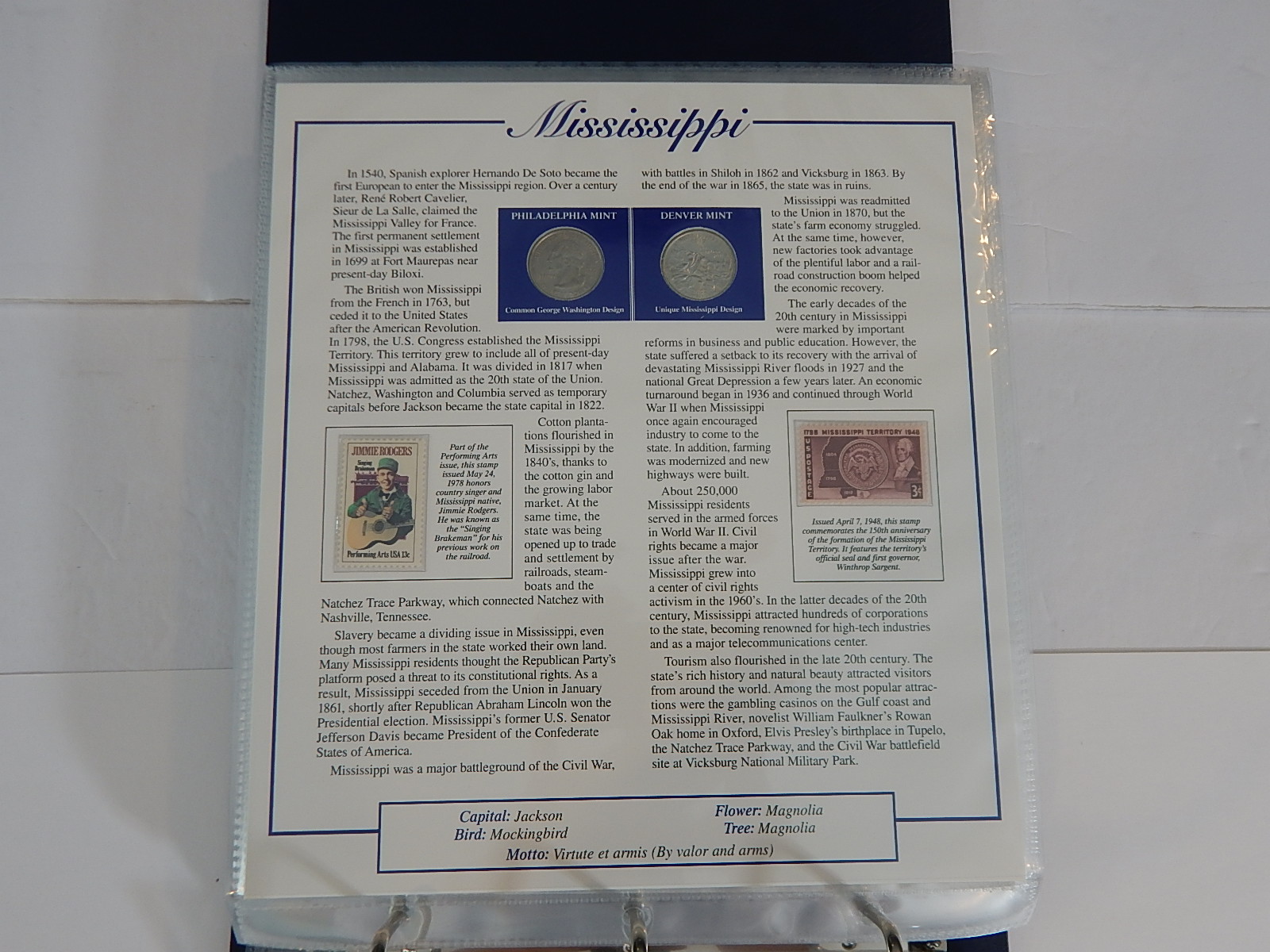 Postal Commemorative Society "Statehood Quarters Collection" Volume I