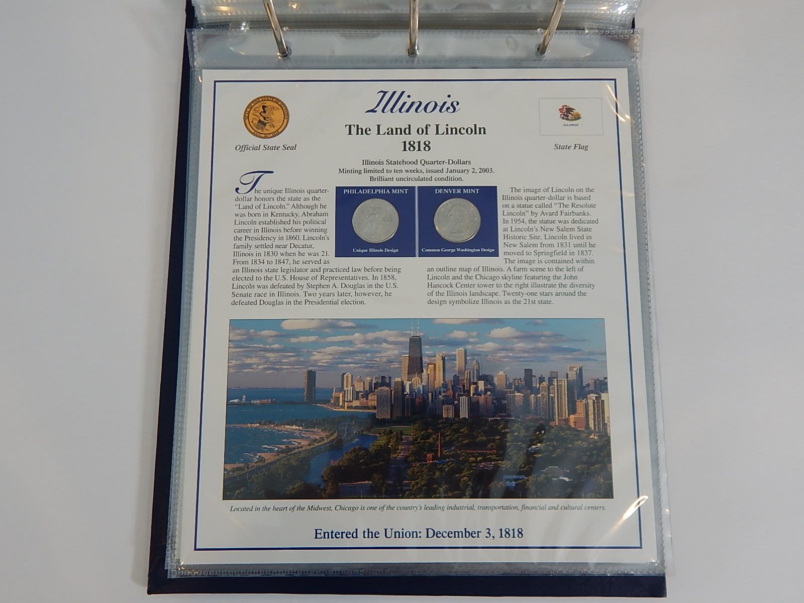 Postal Commemorative Society "Statehood Quarters Collection" Volume I