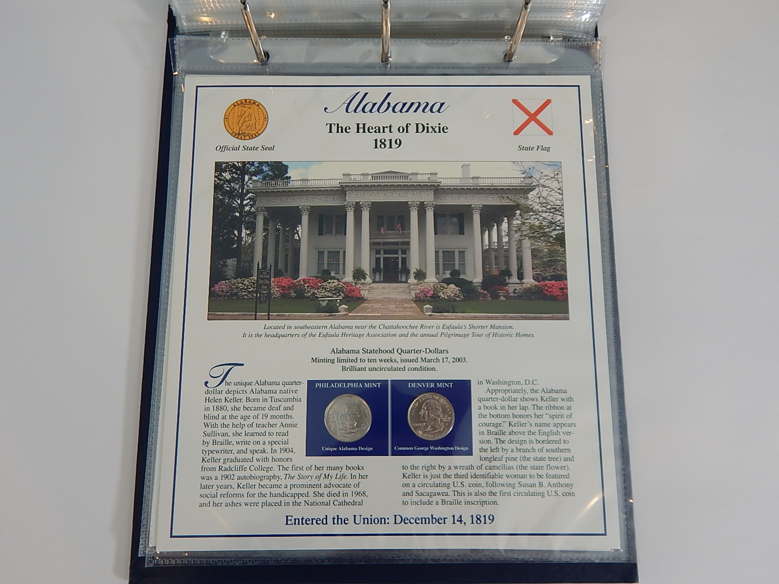 Postal Commemorative Society "Statehood Quarters Collection" Volume I