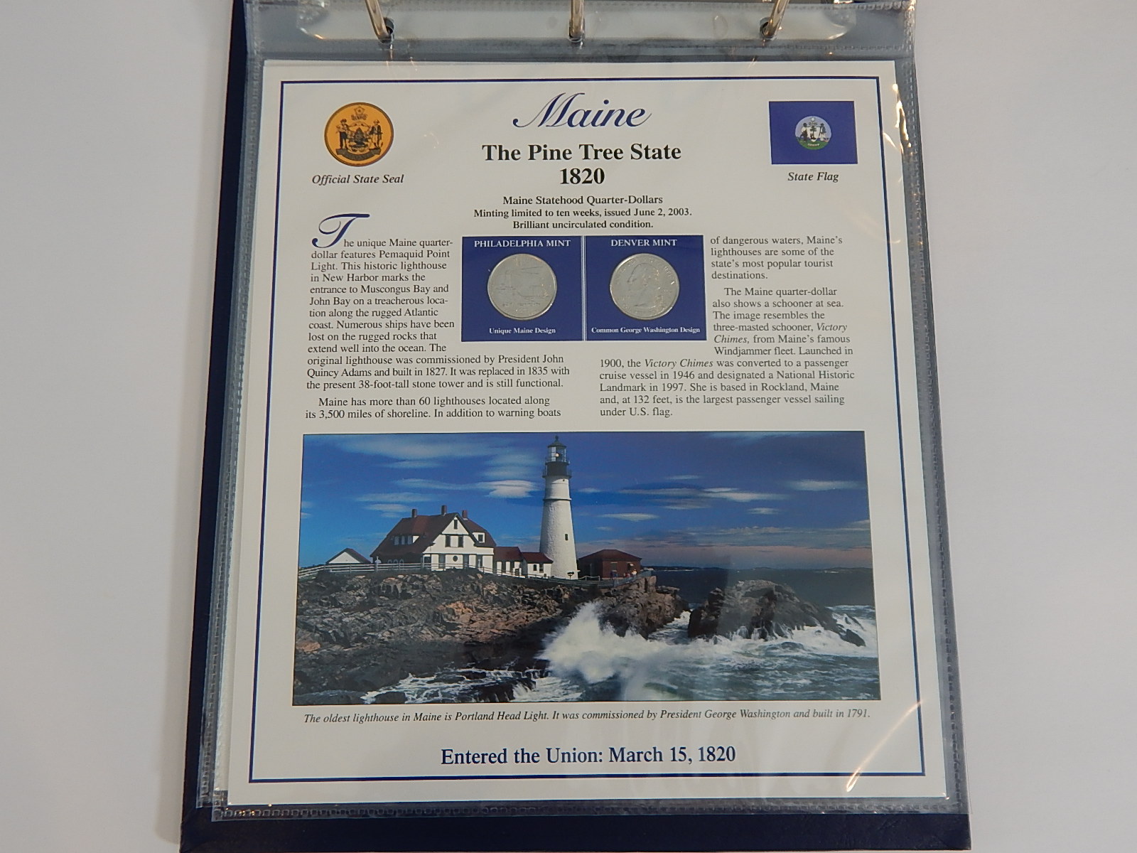 Postal Commemorative Society "Statehood Quarters Collection" Volume I