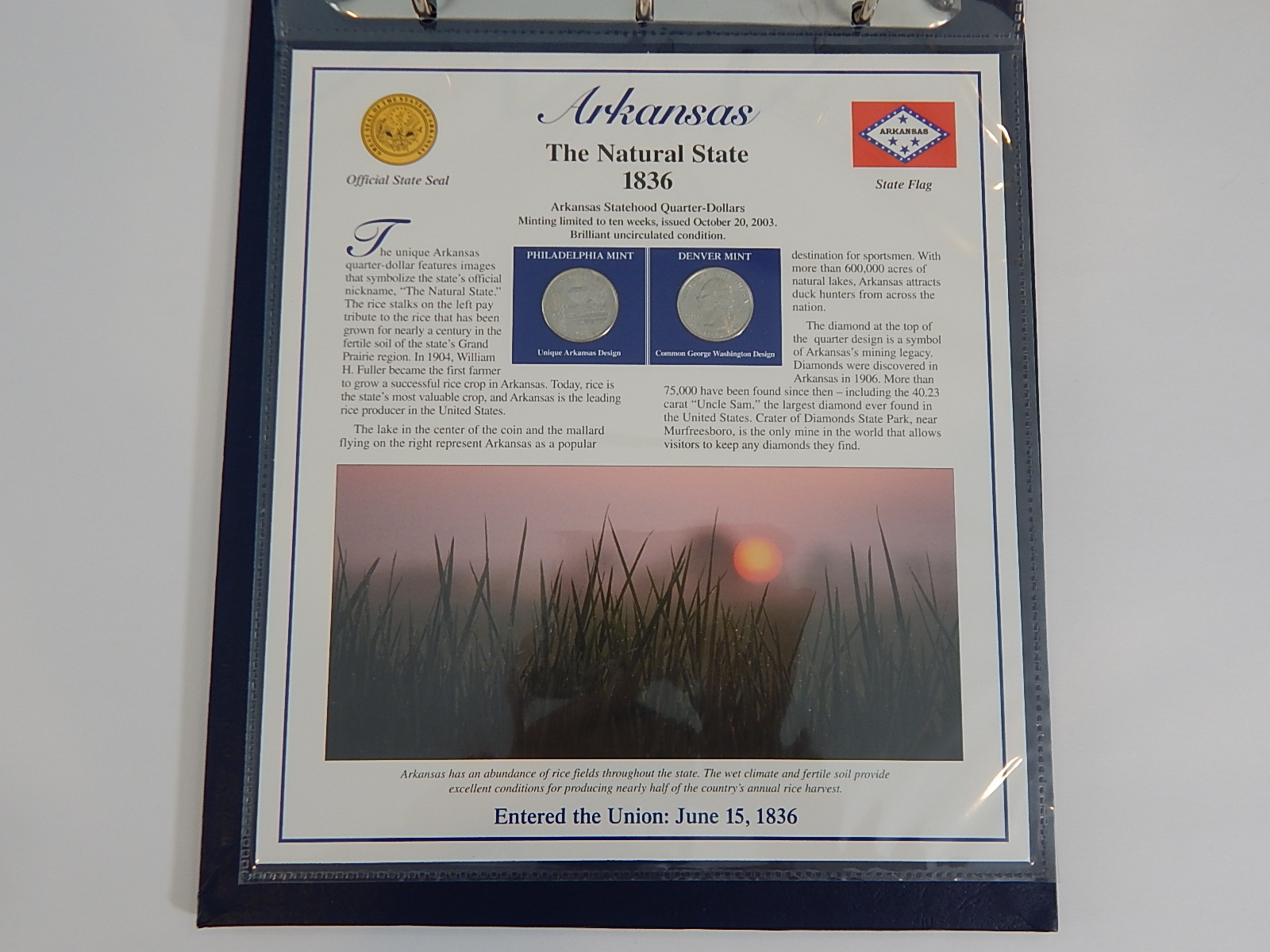 Postal Commemorative Society "Statehood Quarters Collection" Volume I