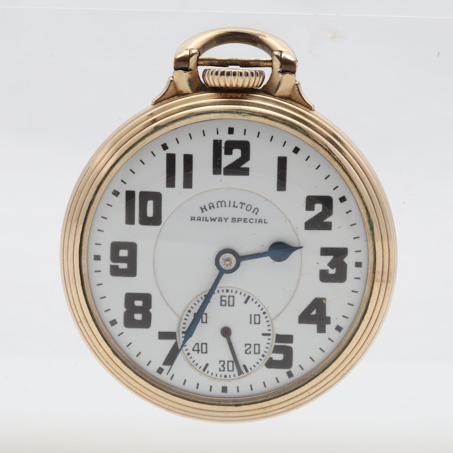 Hamilton Railway Special 10K Wadsworth Gold-Filled Case Pocket Watch