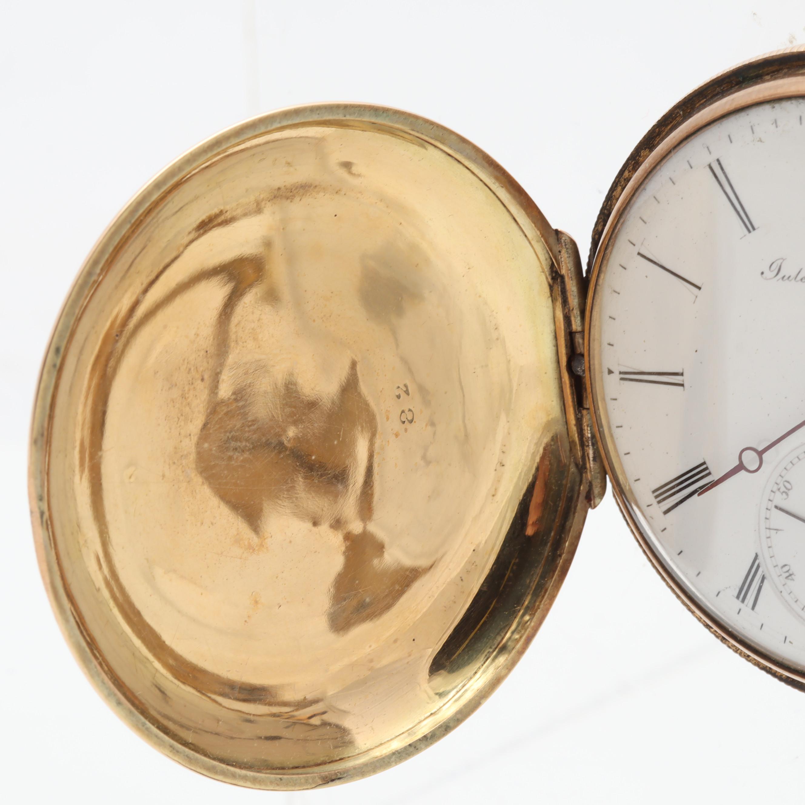 J. Perrenoud Locle 14K Yellow Gold Enamel 40MM Pocket Watch, Circa 1850
