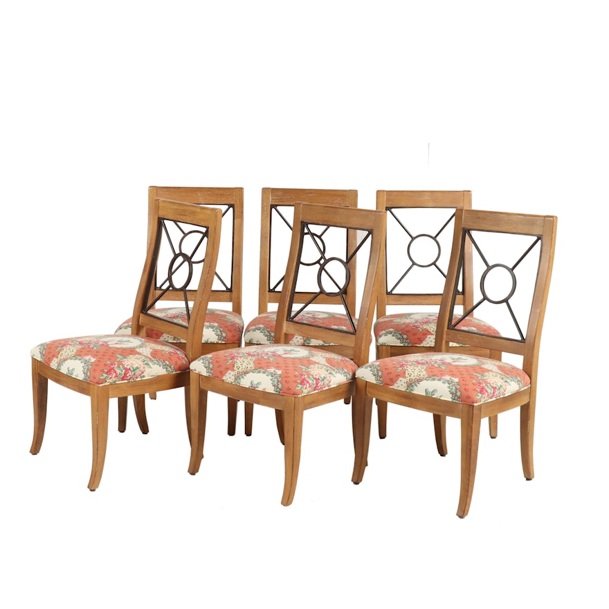Drexel-Heritage Side Chairs with Upholstered Seats, Set of Six