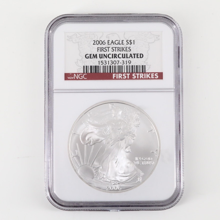 NGC Graded Gem Uncirculated 2006 American Silver Eagle $1 Coin