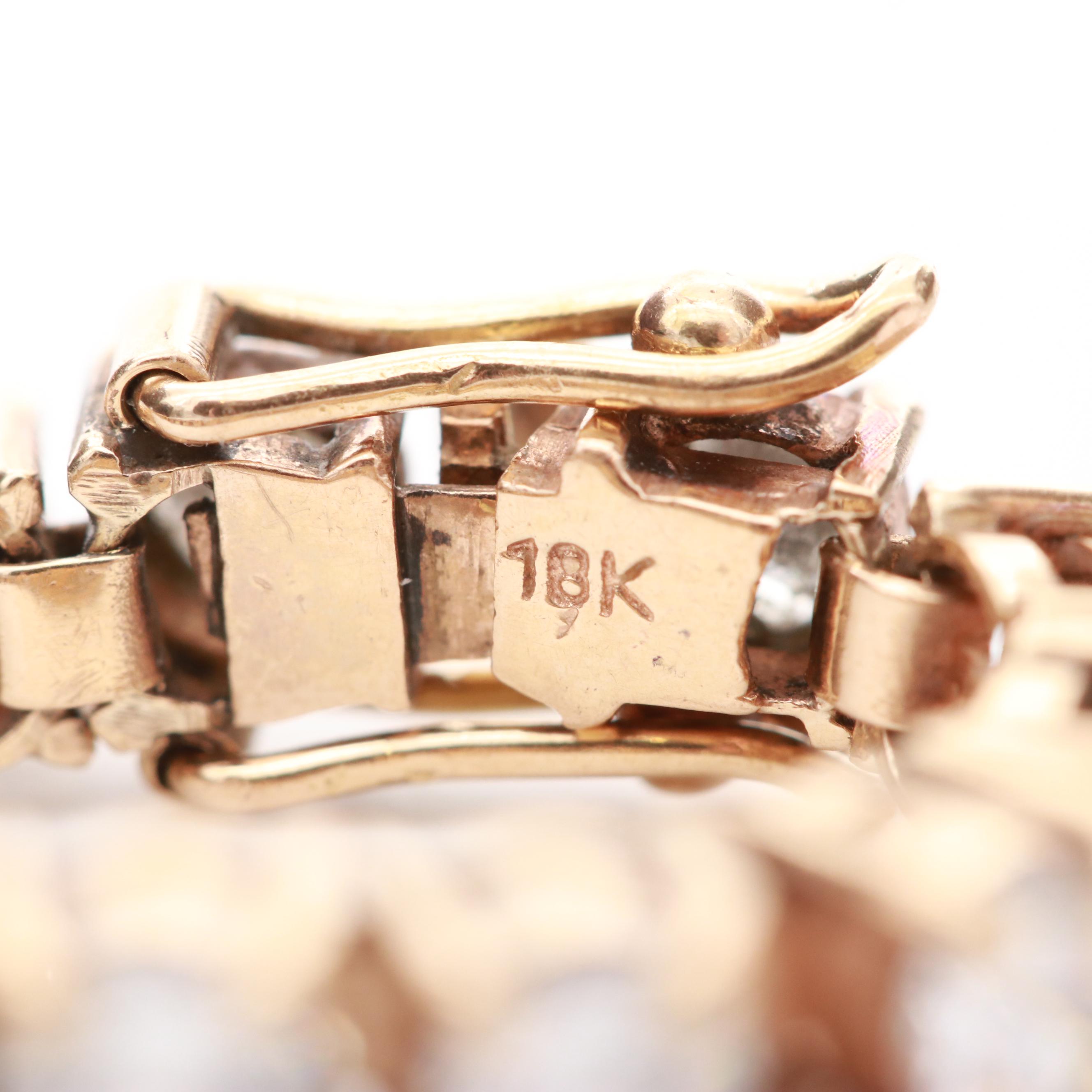 14K Yellow Gold Cubic Zirconia Tennis Bracelet