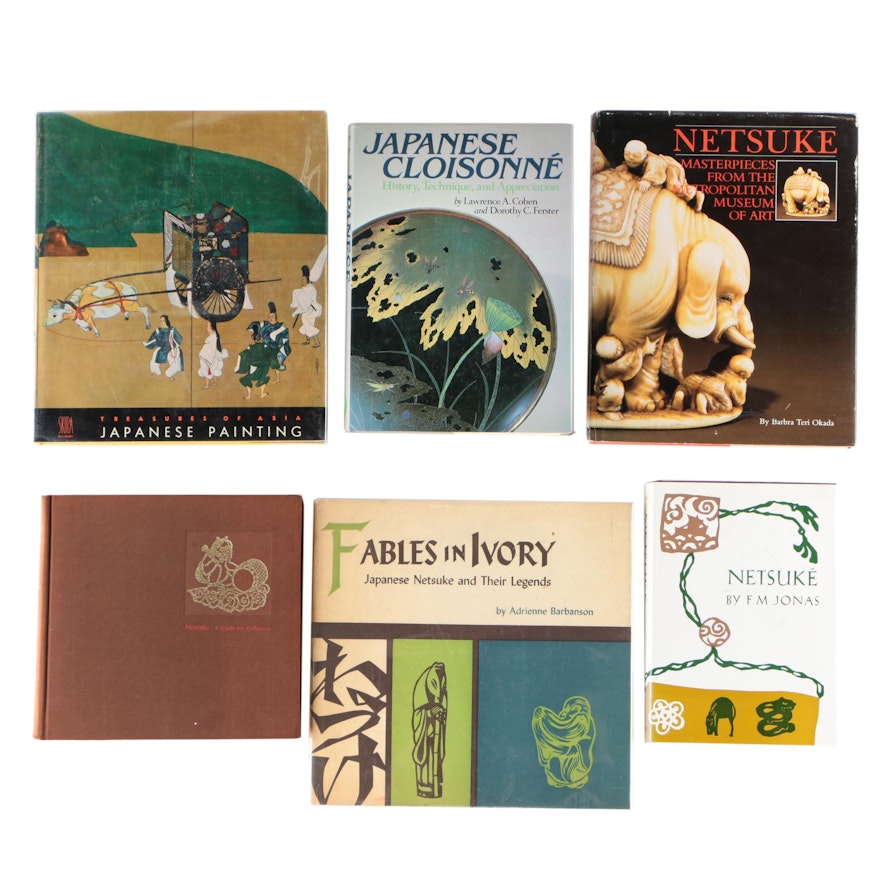 Japanese Art, Cloisonné, and Netsuke Books including "Fables in Ivory"
