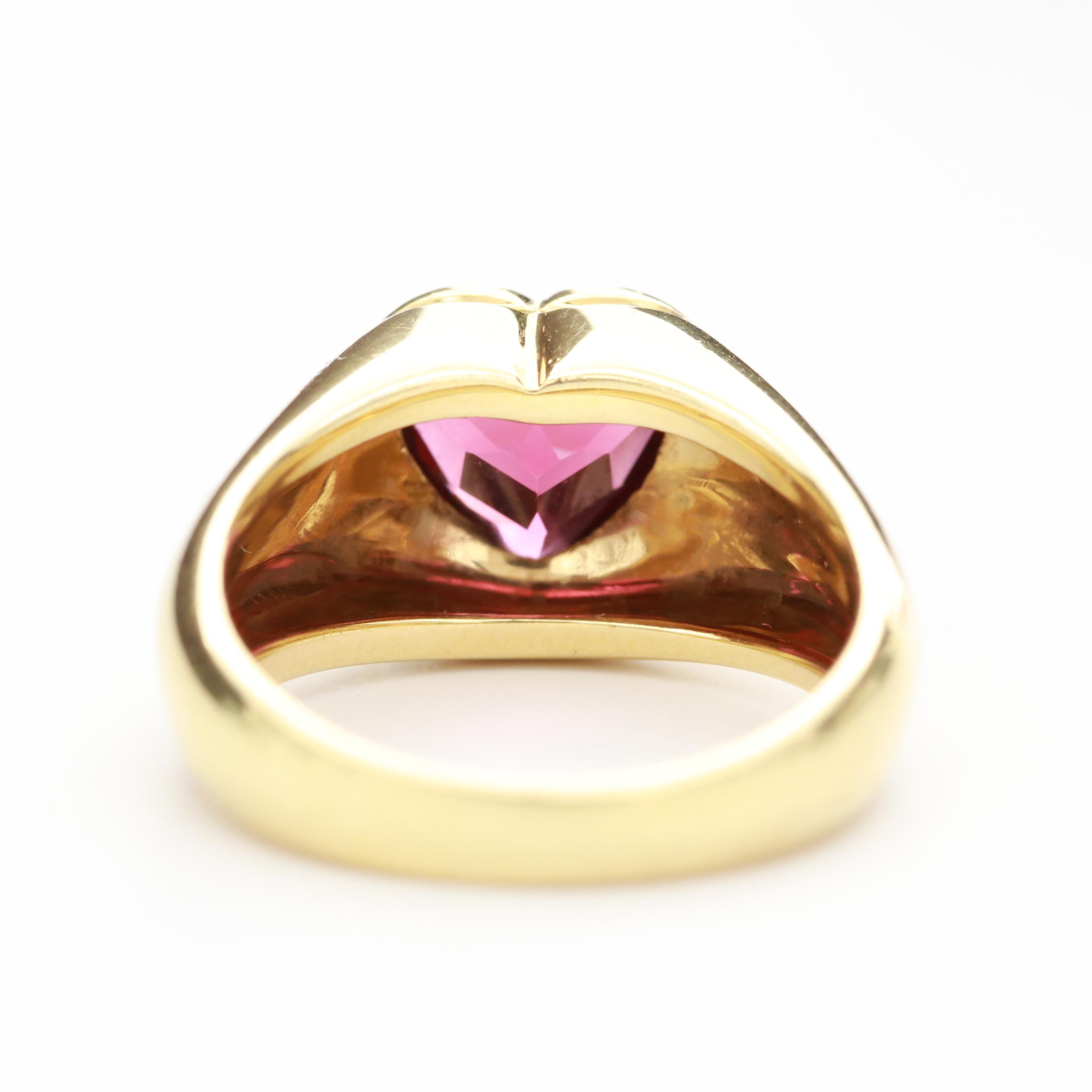 Tiffany & Co. 18K Yellow Gold Garnet Heart Solitaire Ring