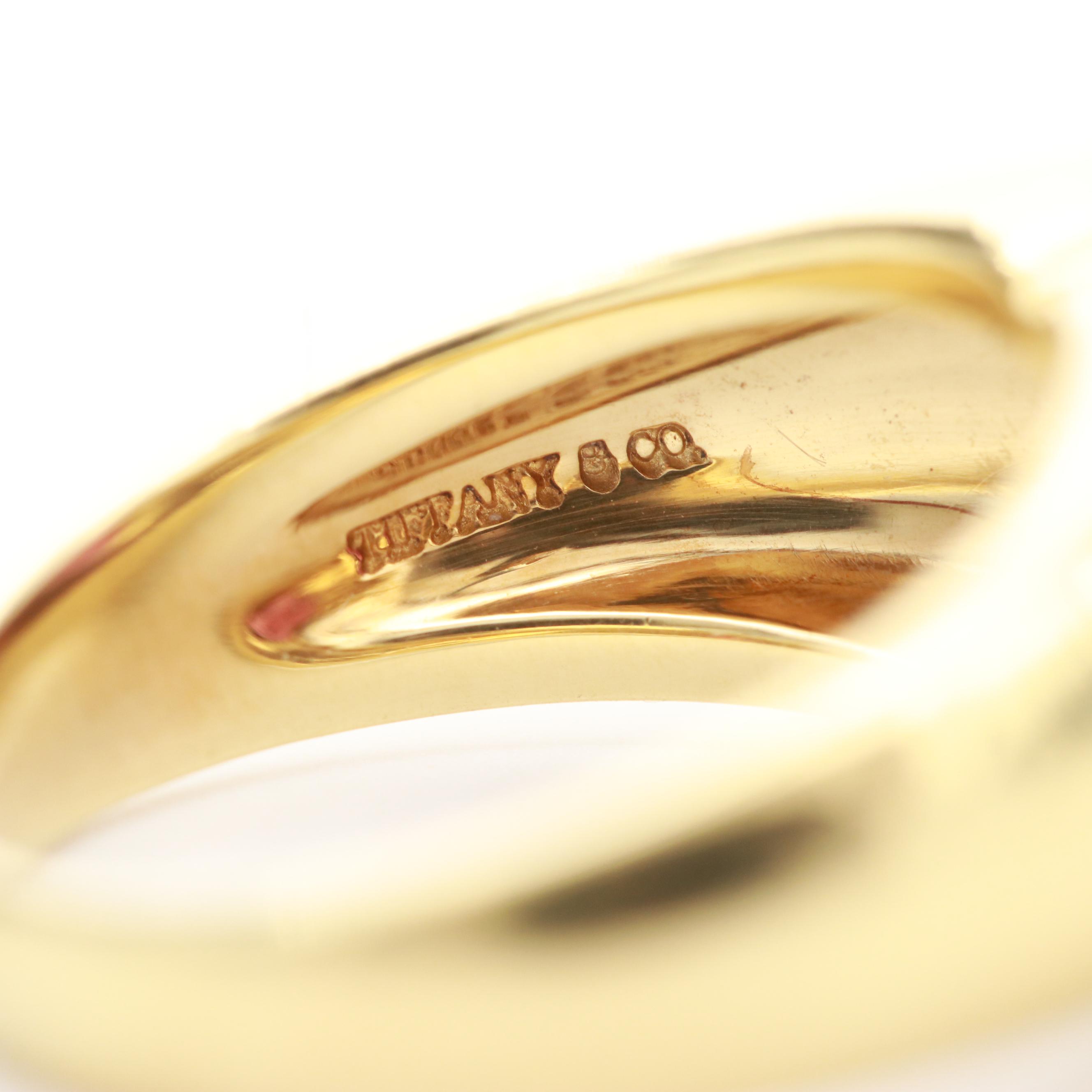 Tiffany & Co. 18K Yellow Gold Garnet Heart Solitaire Ring