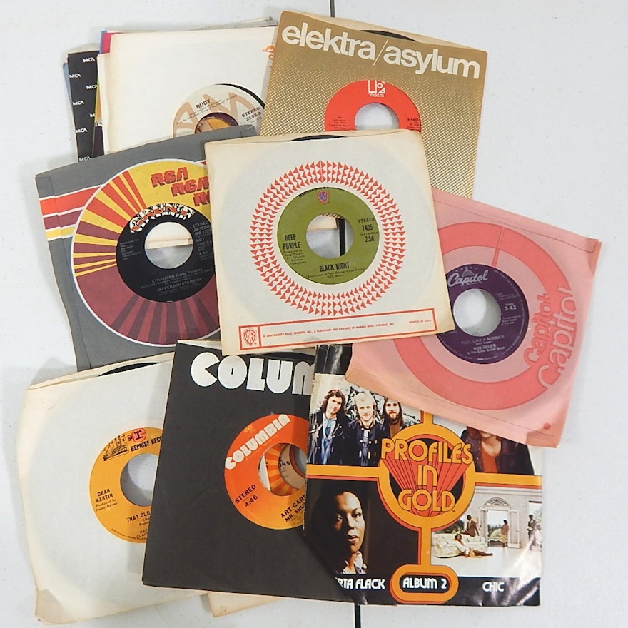 45 RPM Records with Classic Rock, Easy Listening, R&B, More