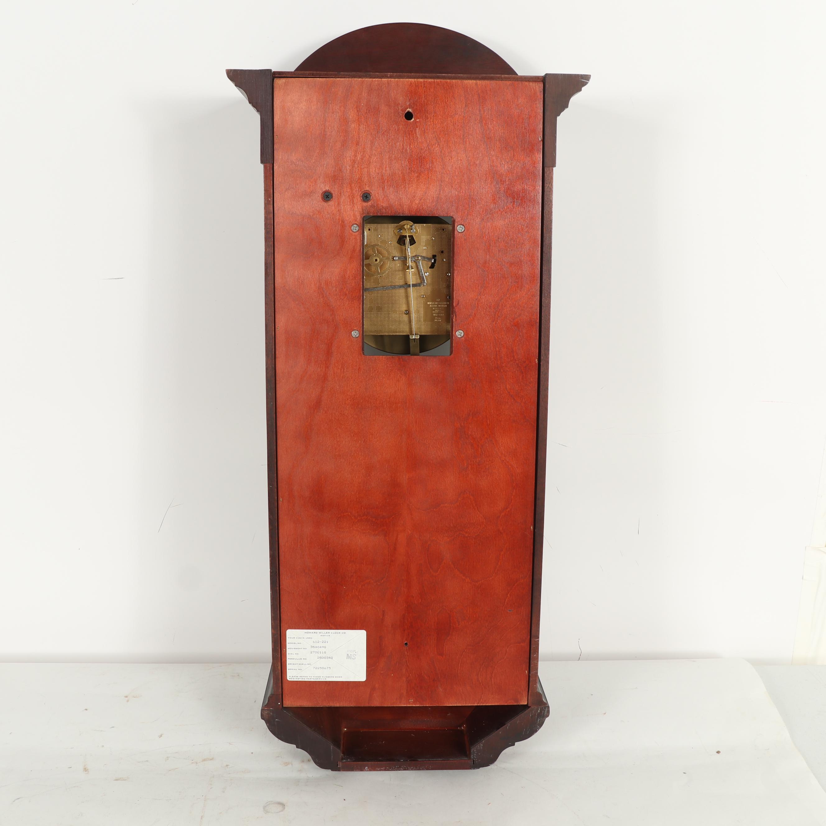 Howard Miller "Jennison" Mahogany Veneer Pendulum Wall Clock with Lyre Pendulum