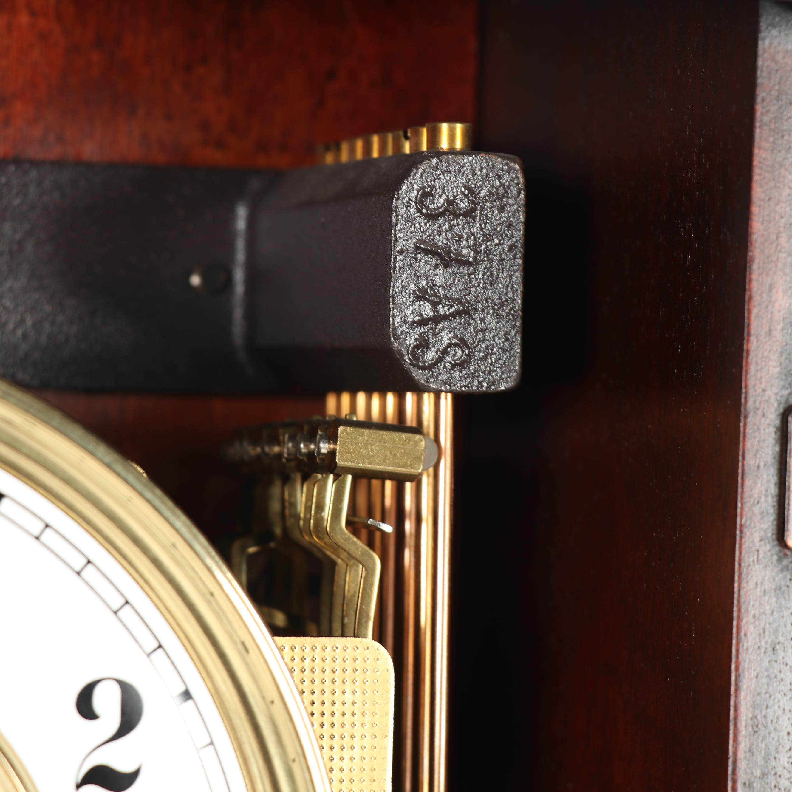 Howard Miller "Jennison" Mahogany Veneer Pendulum Wall Clock with Lyre Pendulum