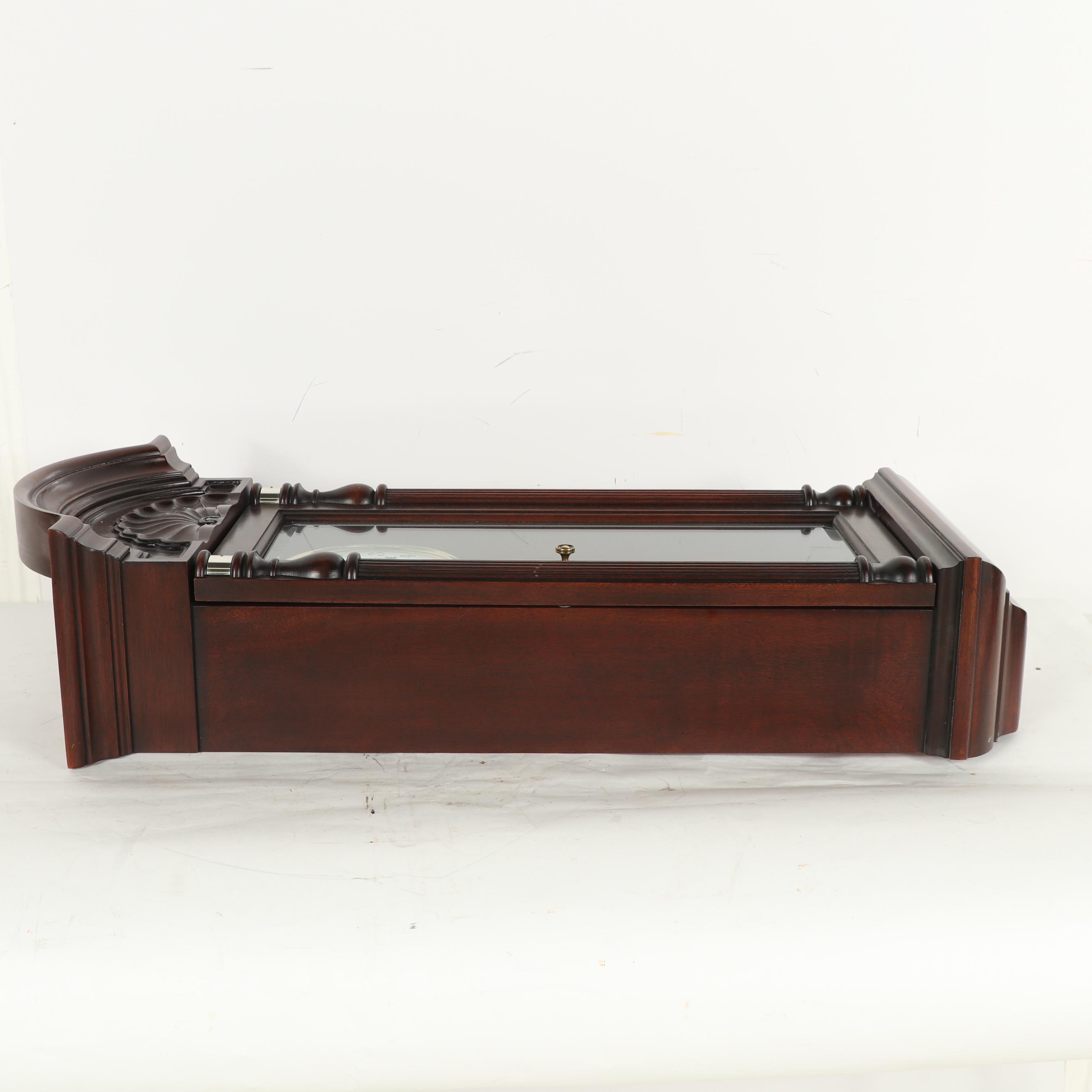 Howard Miller "Jennison" Mahogany Veneer Pendulum Wall Clock with Lyre Pendulum