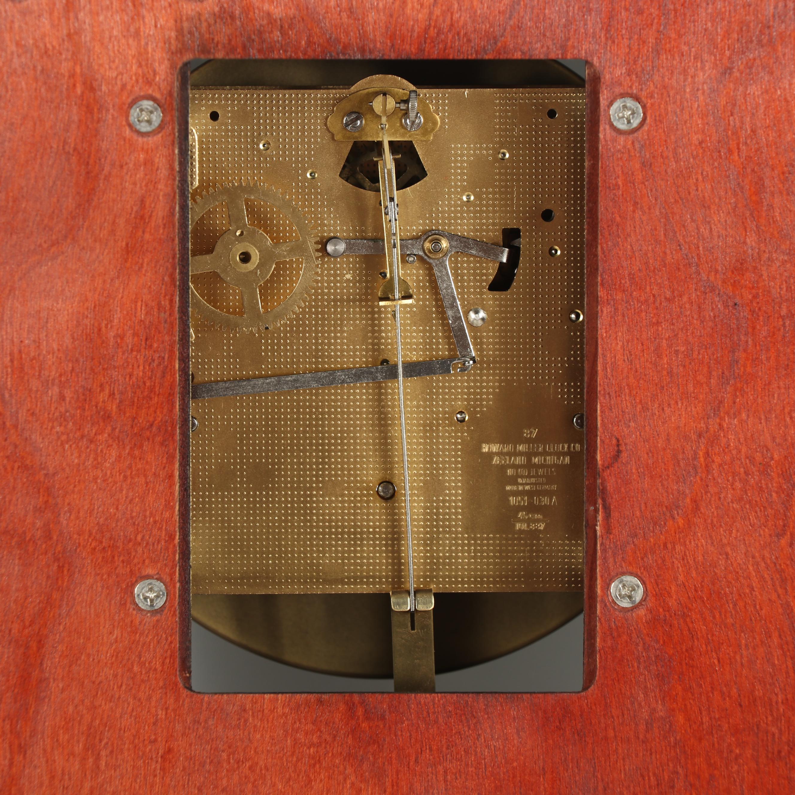 Howard Miller "Jennison" Mahogany Veneer Pendulum Wall Clock with Lyre Pendulum