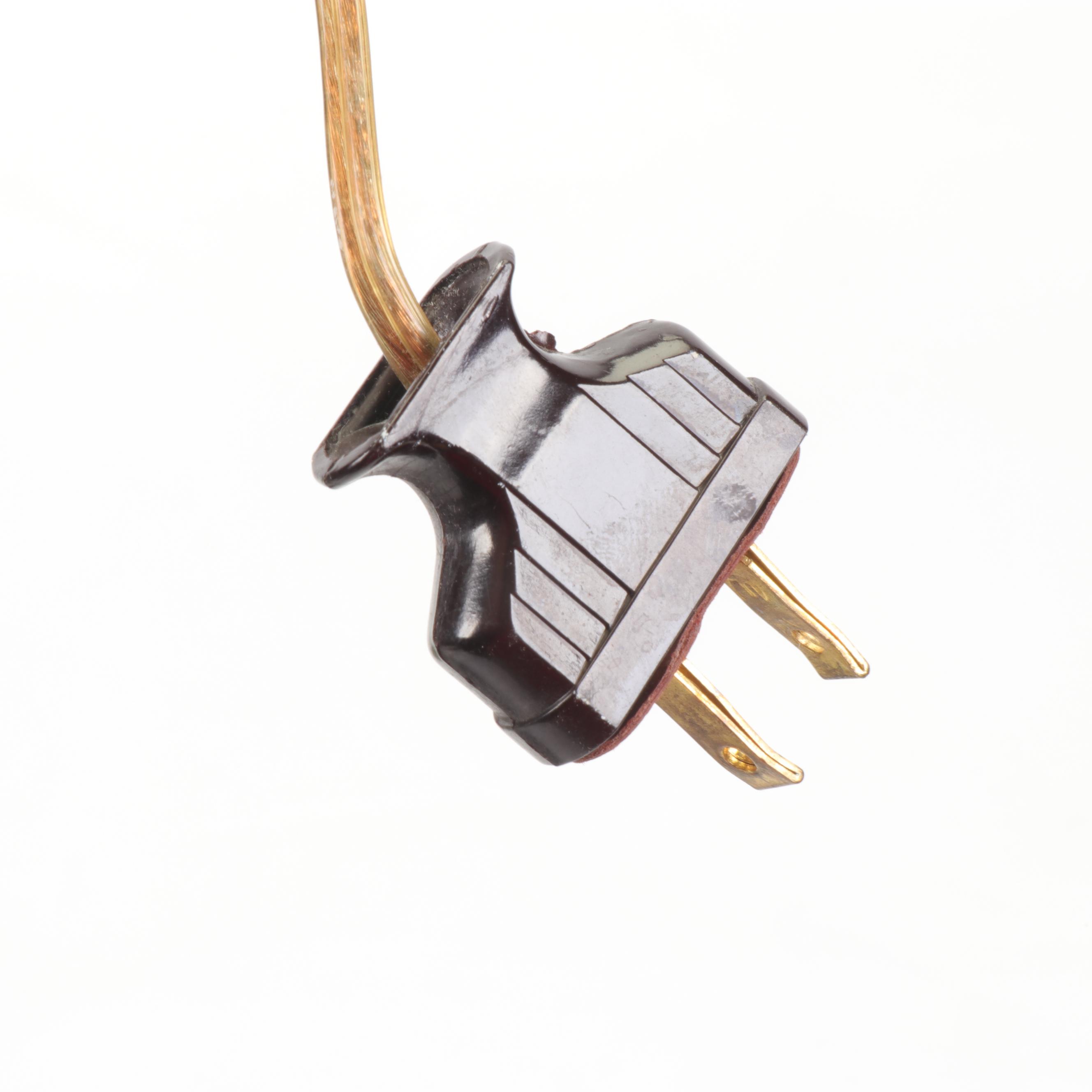 Chinese Celadon Glazed Ceramic Table Lamp with Floral Motif