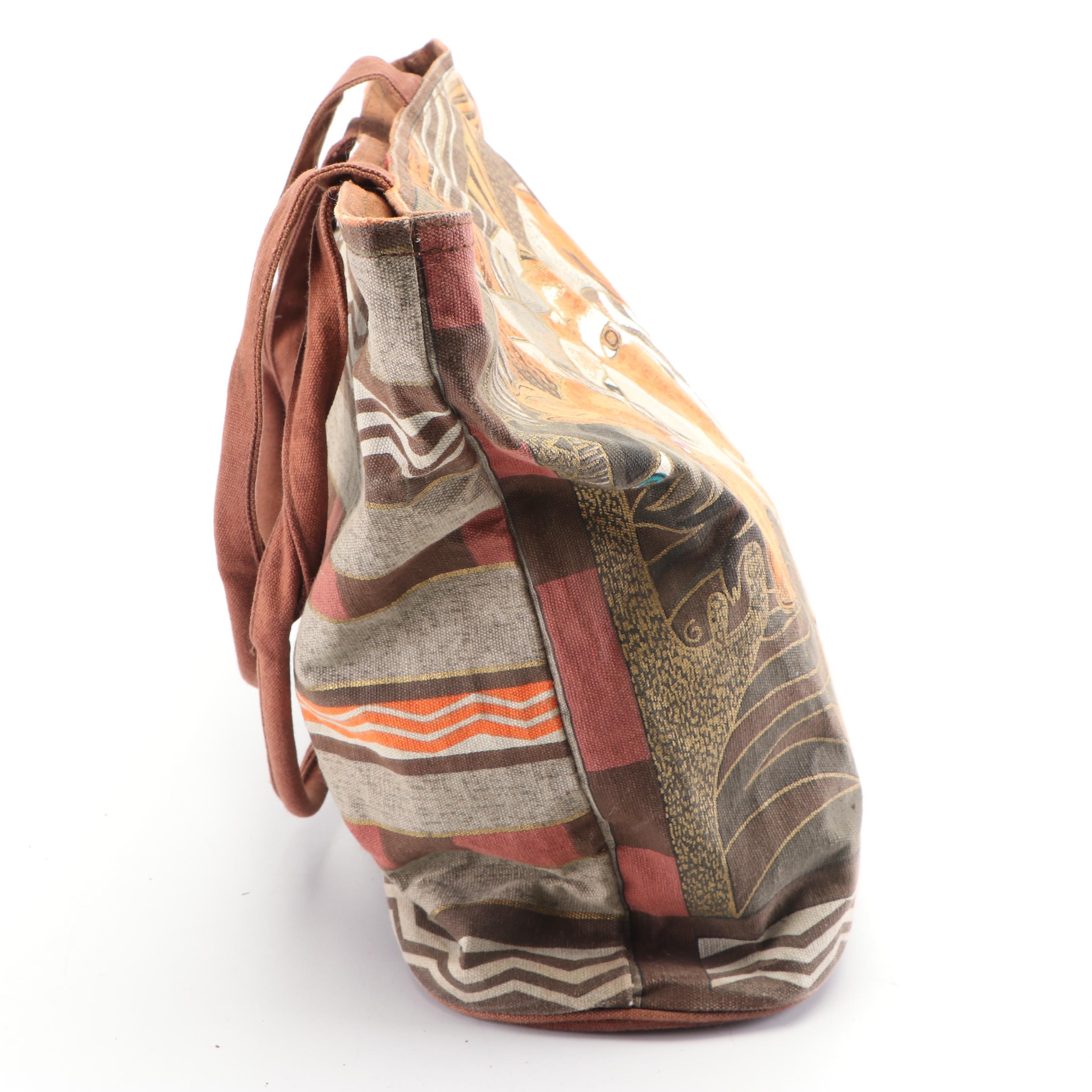 Laurel Burch Canvas Tote and Cosmetic Bags with "Moroccan Mares" Pattern