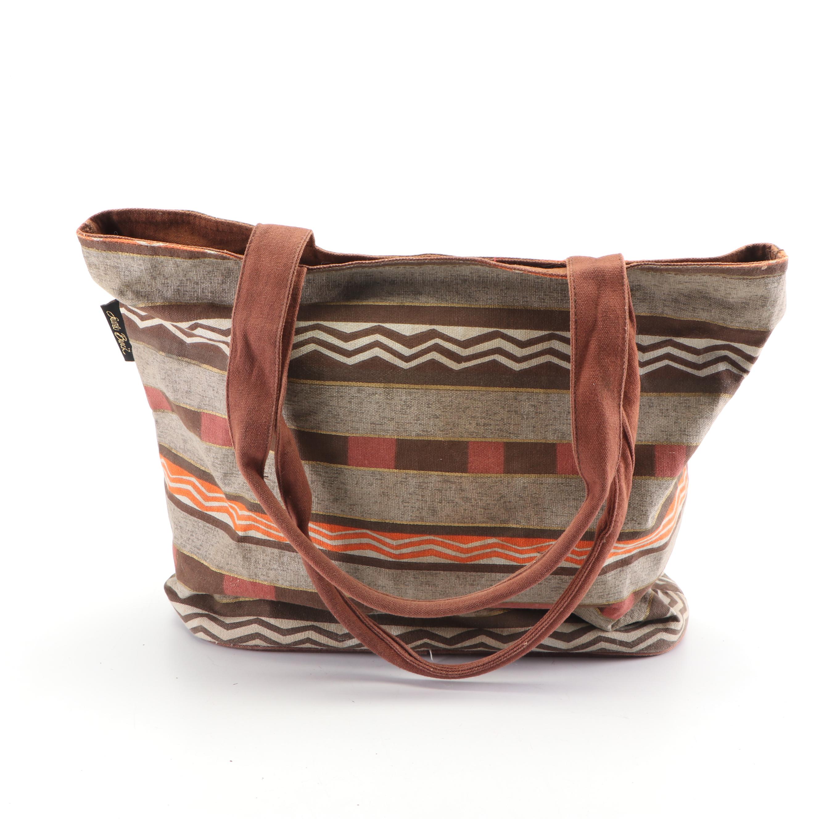 Laurel Burch Canvas Tote and Cosmetic Bags with "Moroccan Mares" Pattern