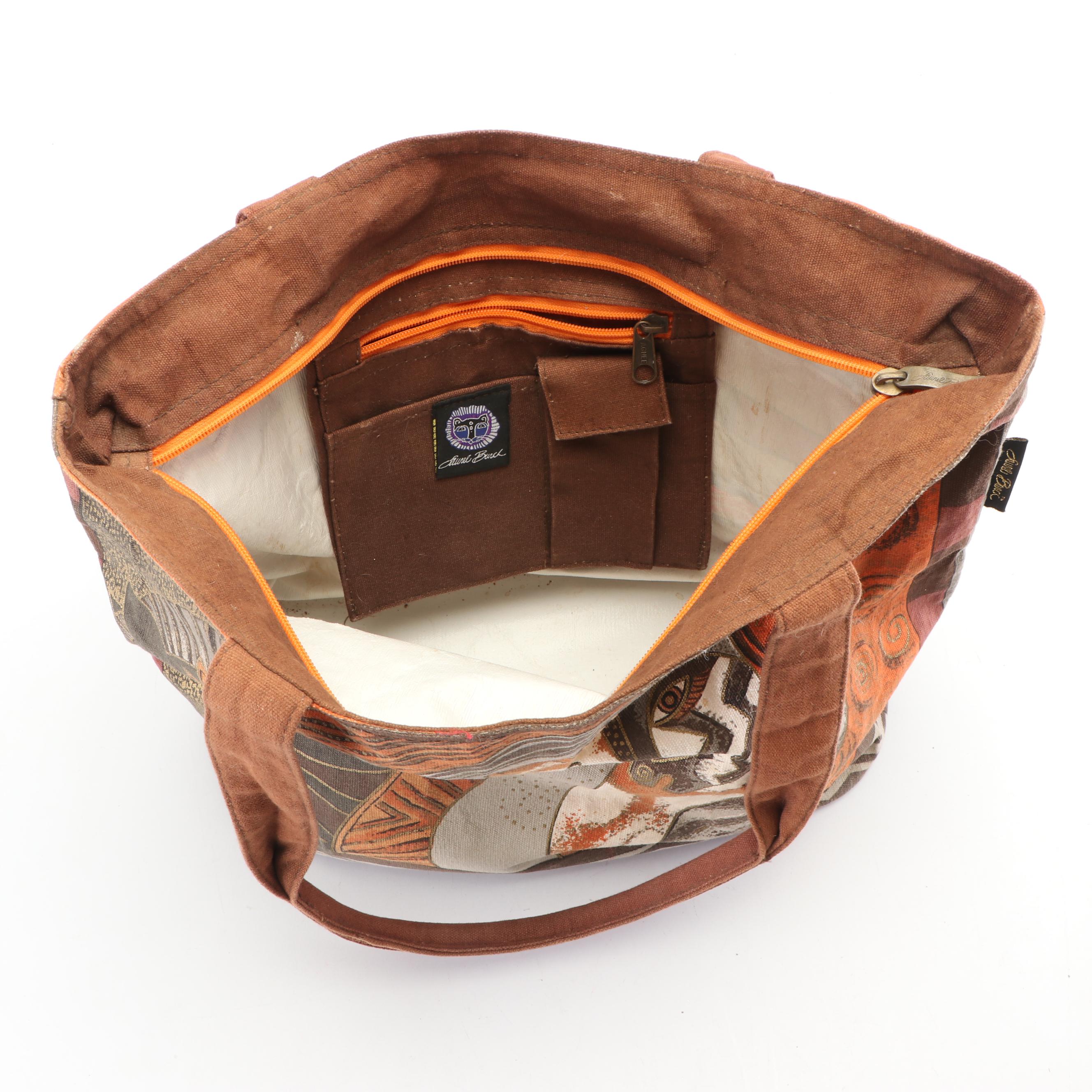 Laurel Burch Canvas Tote and Cosmetic Bags with "Moroccan Mares" Pattern