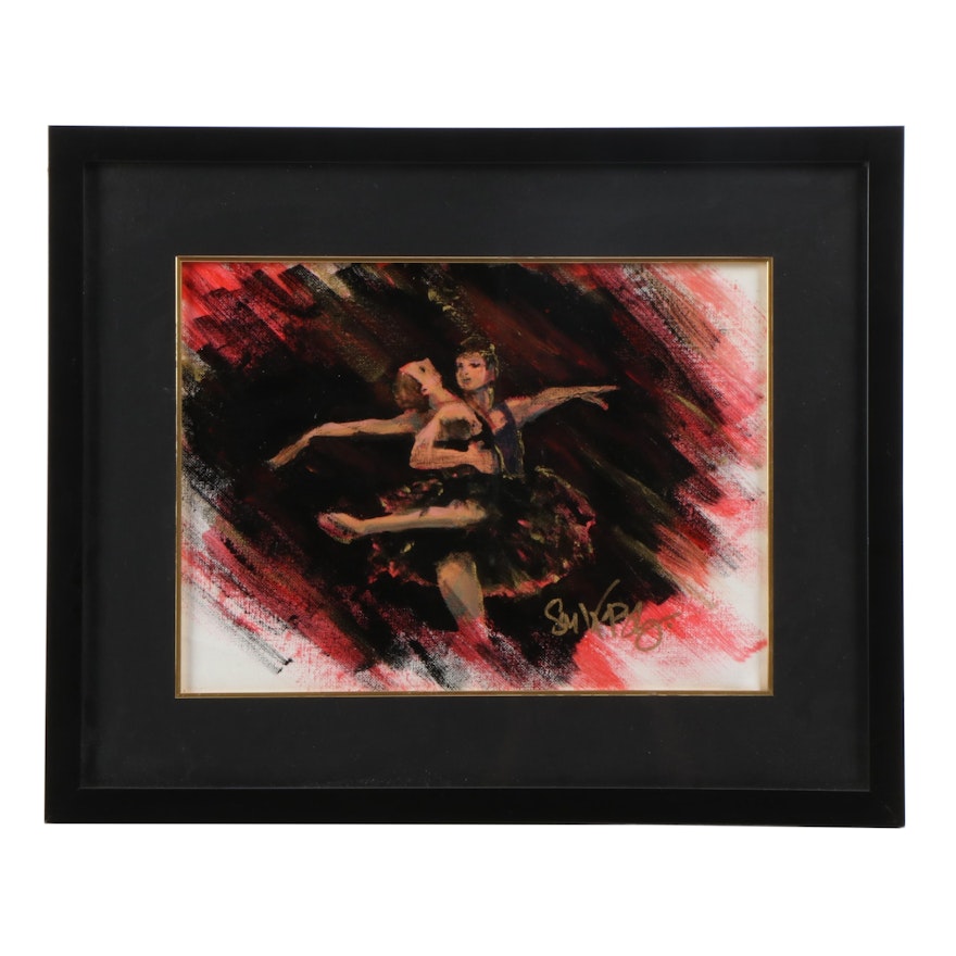 21st Century Ballet Dancers Oil Painting