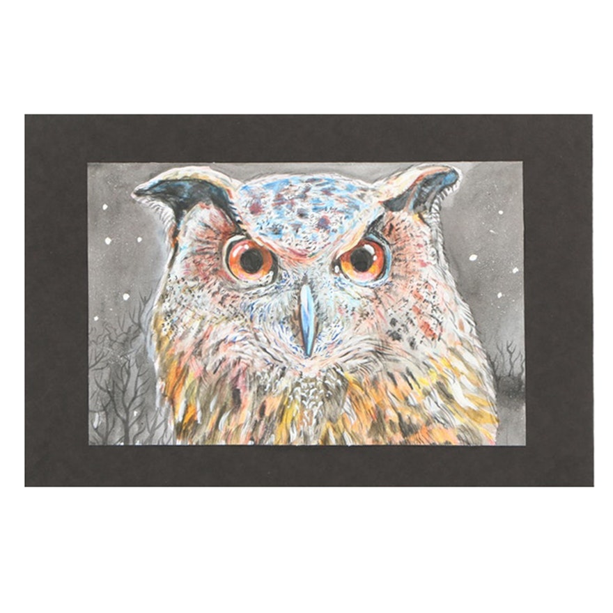 Watercolor Painting of Owl