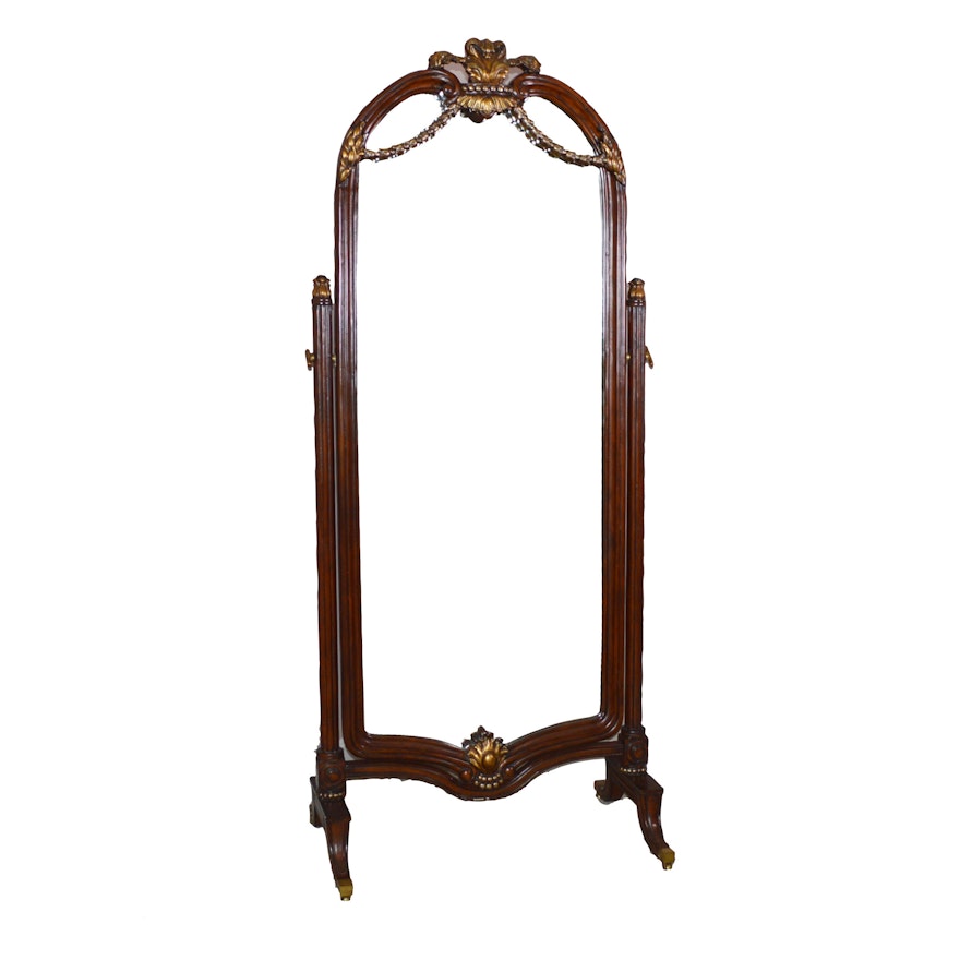 French Empire Style Cheval Mirror, Late 20th Century